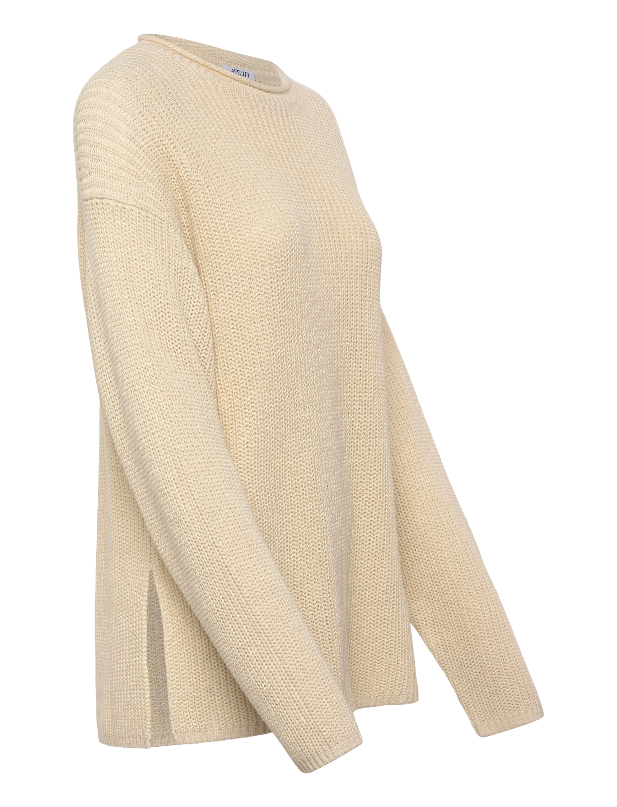 Filippa K - Ribbed Cotton Linen Sweater - sviitrid - cream white - 2