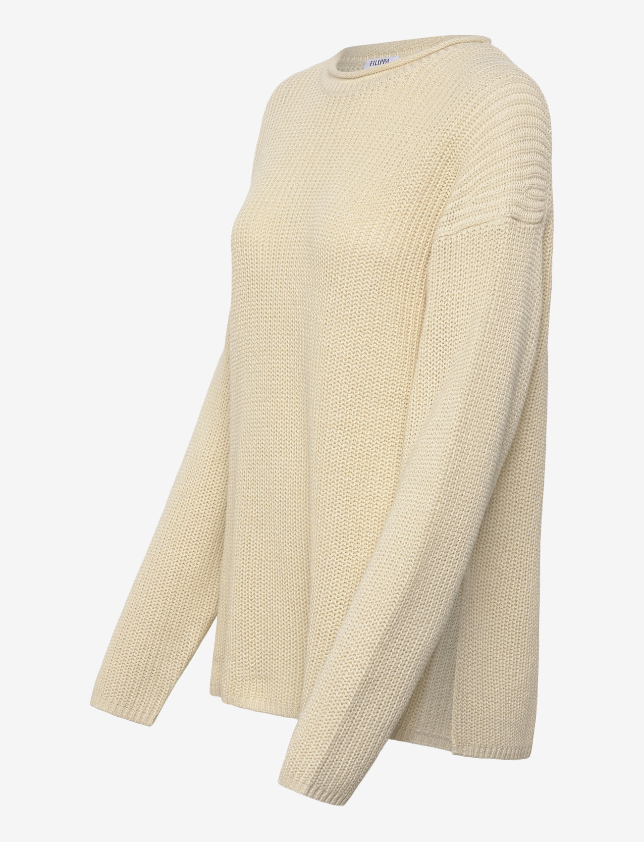 Filippa K - Ribbed Cotton Linen Sweater - striktrøjer - cream white - 3