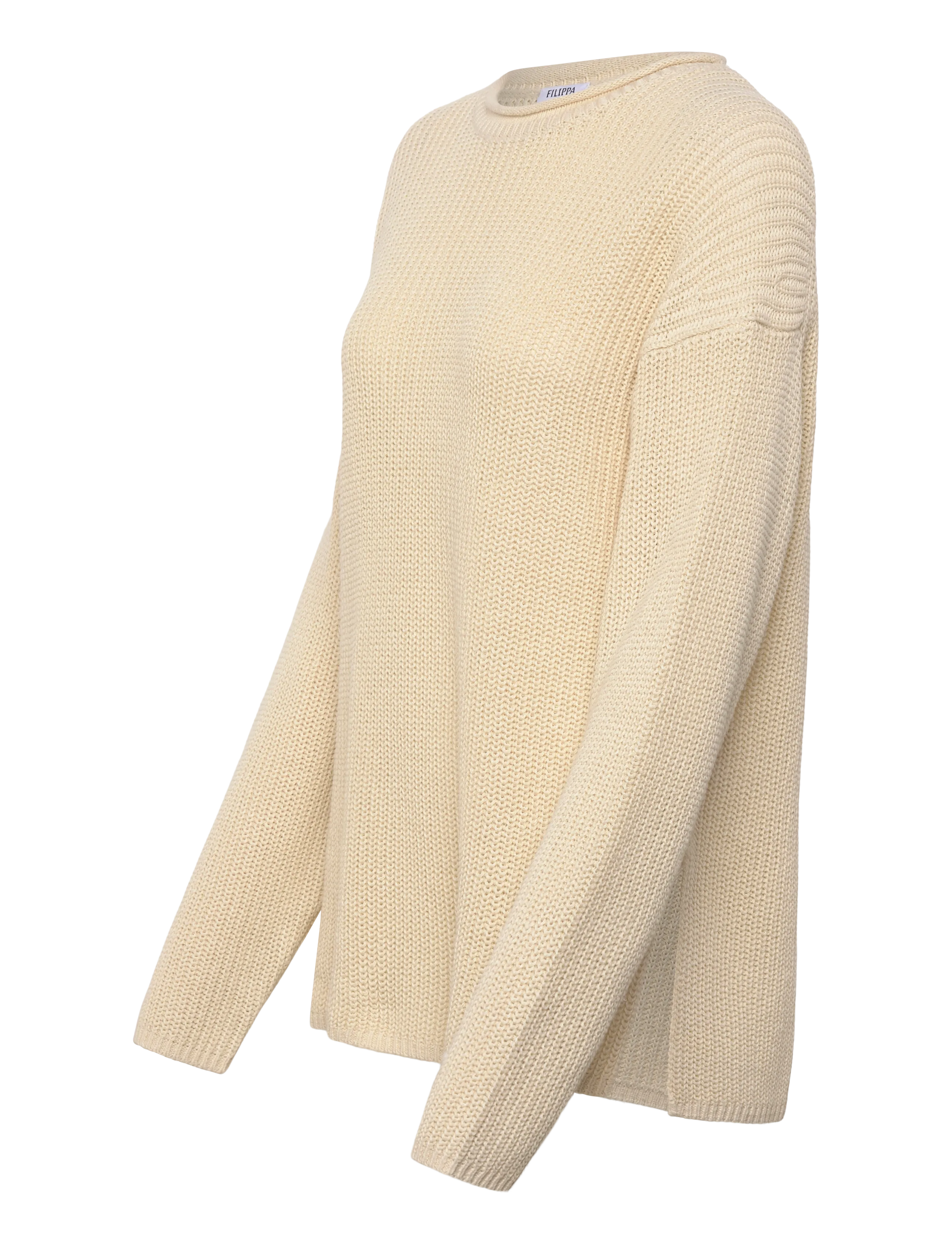 Filippa K - Ribbed Cotton Linen Sweater - sviitrid - cream white - 3