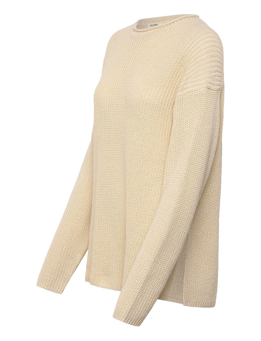 Filippa K - Ribbed Cotton Linen Sweater - pullover - cream white - 3