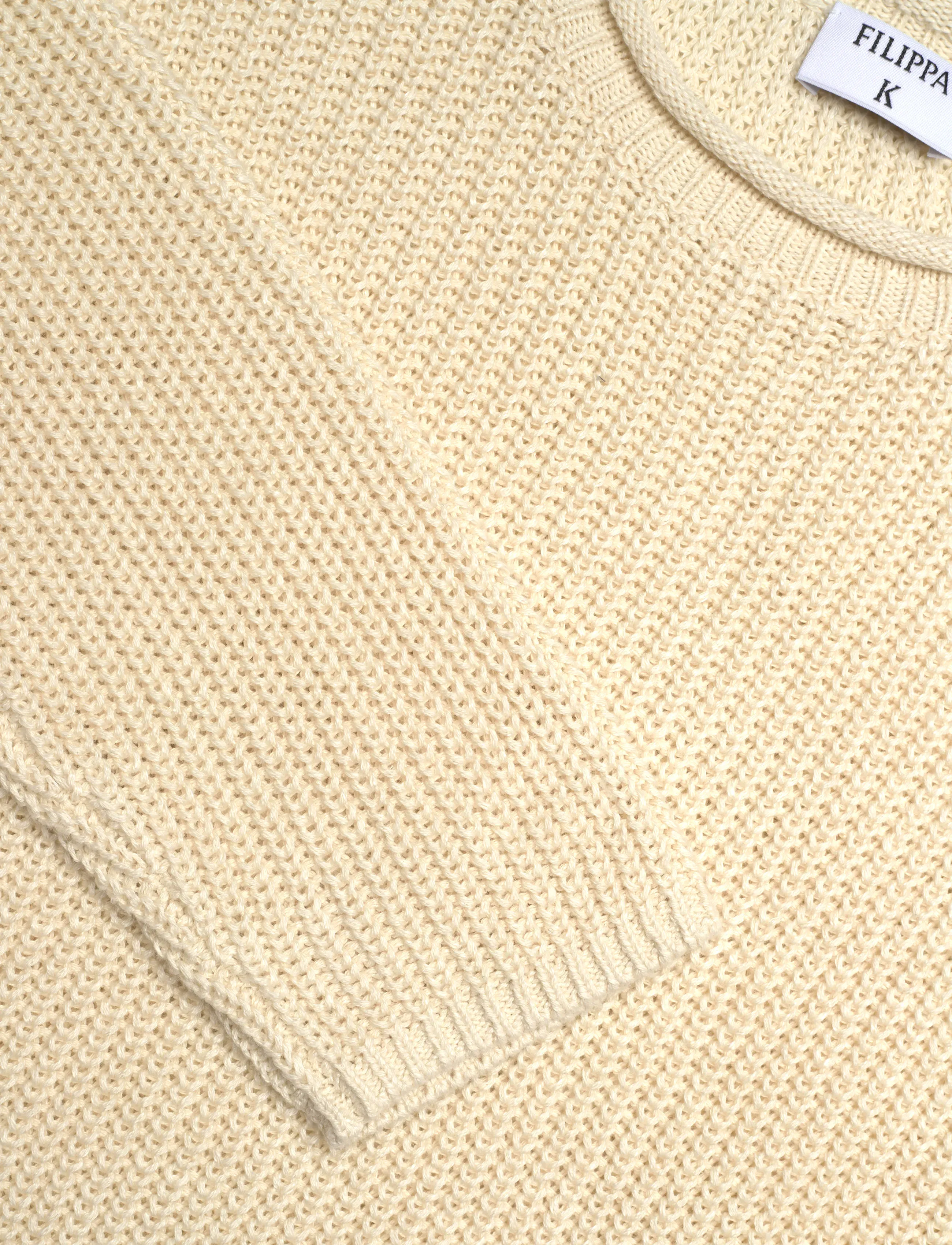 Filippa K - Ribbed Cotton Linen Sweater - sviitrid - cream white - 4
