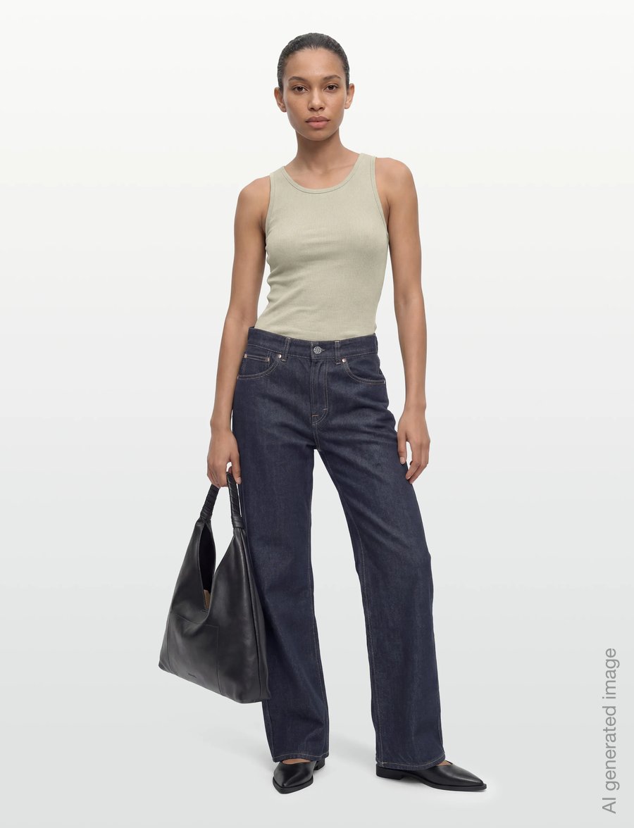 Filippa K - Relaxed High Waisted Jeans - raka jeans - rinsed blue wash - 0