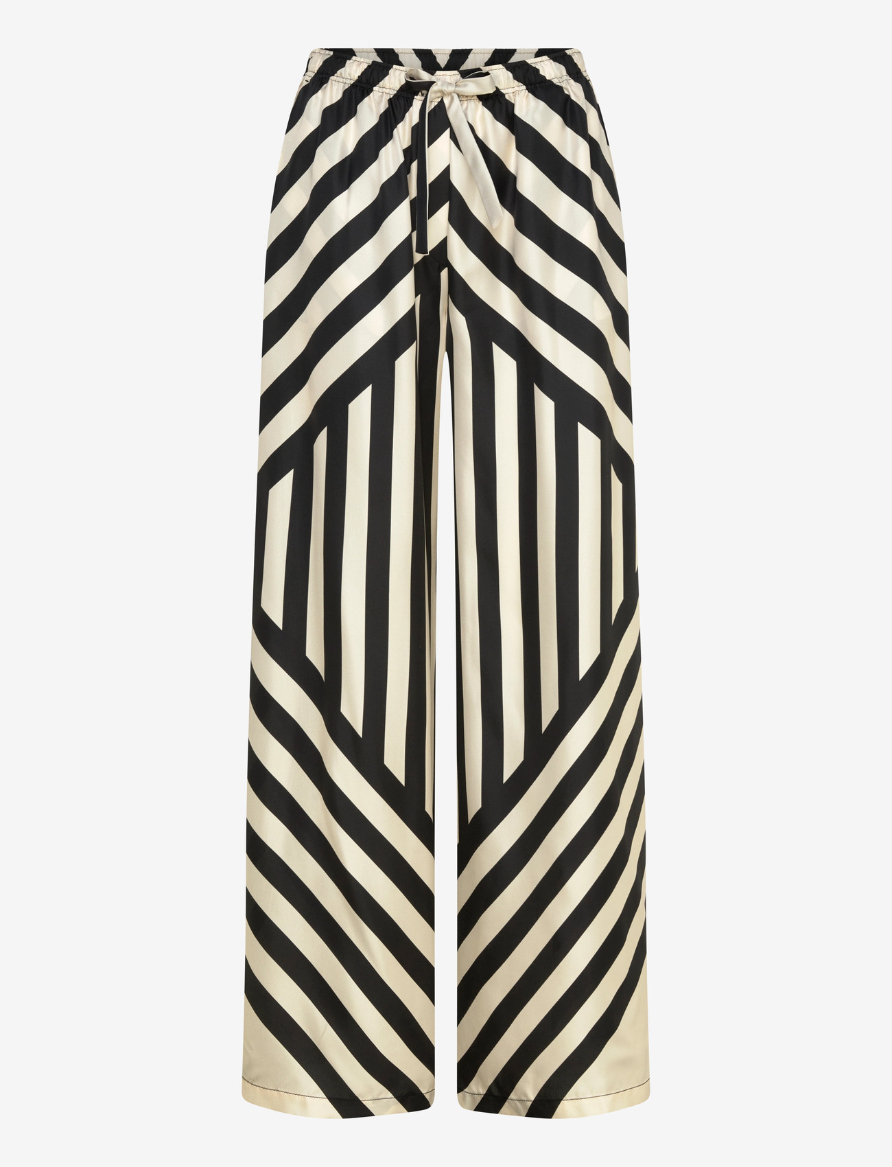 Filippa K - Eve Relaxed Print Trousers - bukser med brede ben - black - 1