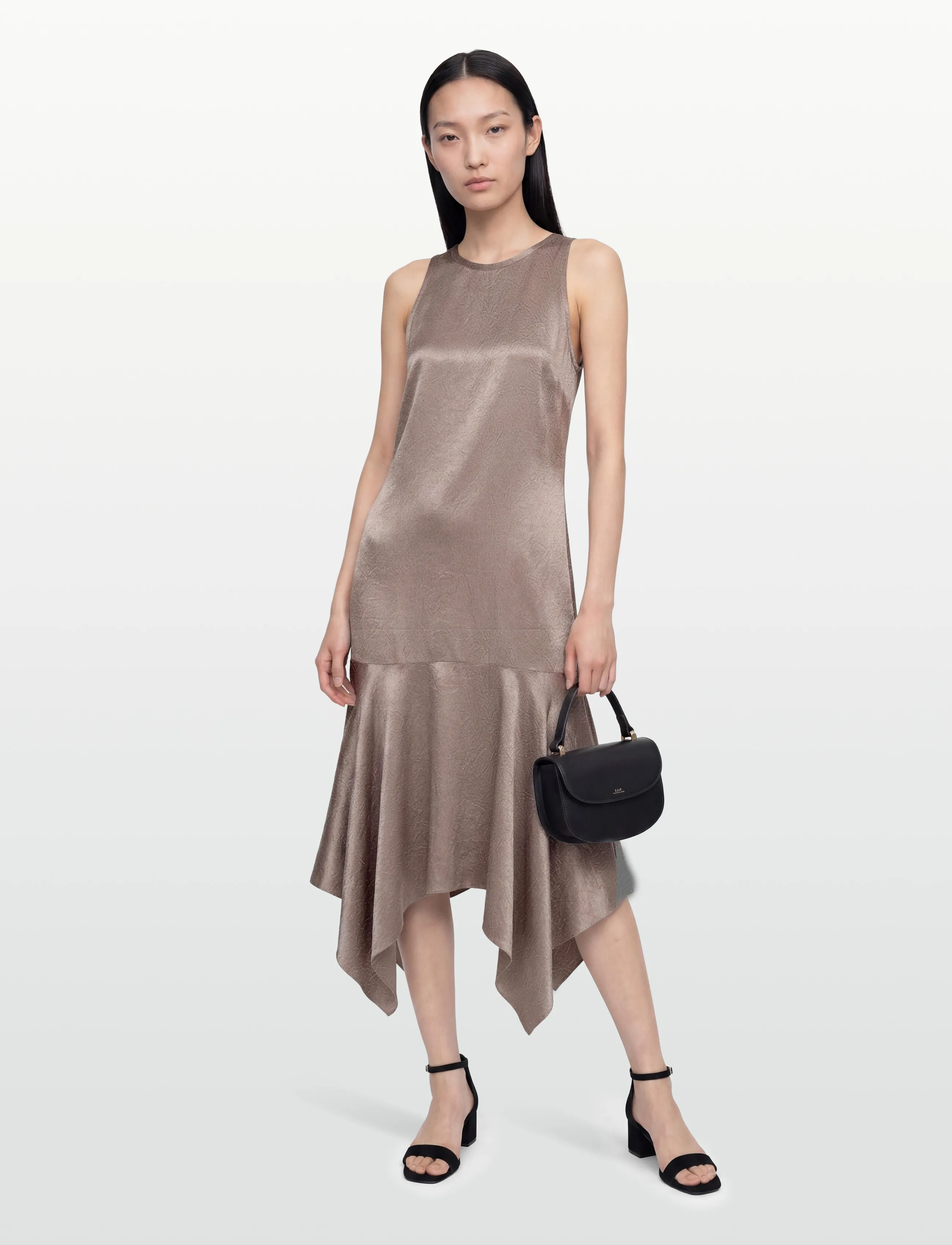 Filippa K Scarf Hem Dress - Inspiration - DARK TAUPE / brown