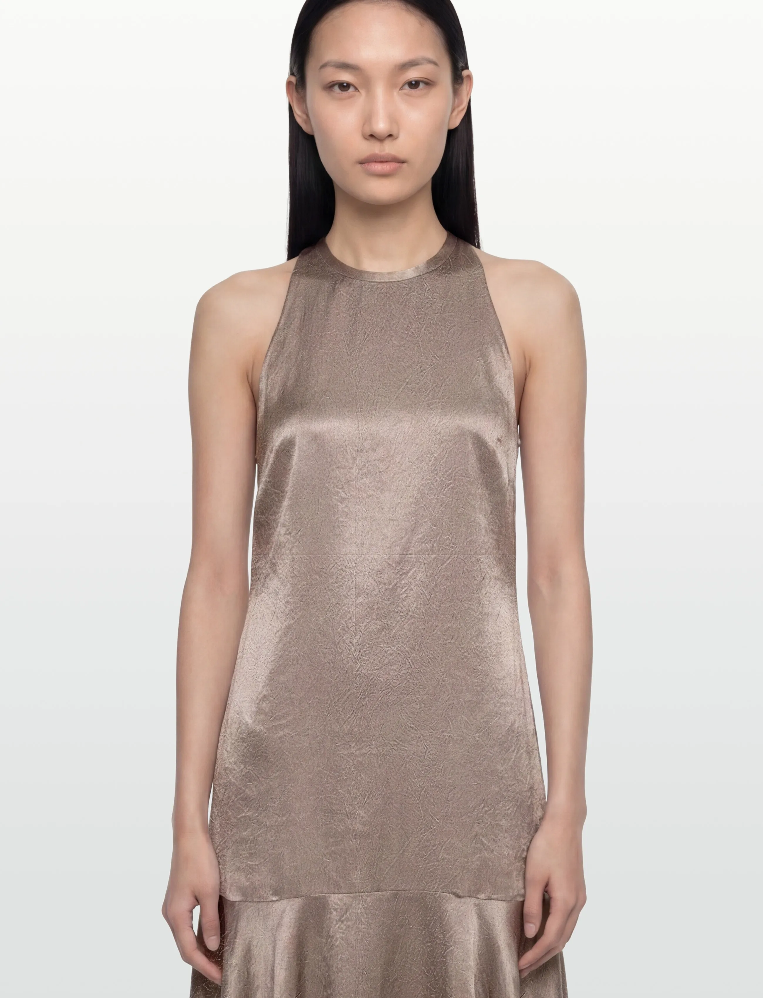 Filippa K - Scarf Hem Dress - aftonklänningar - dark taupe - 3