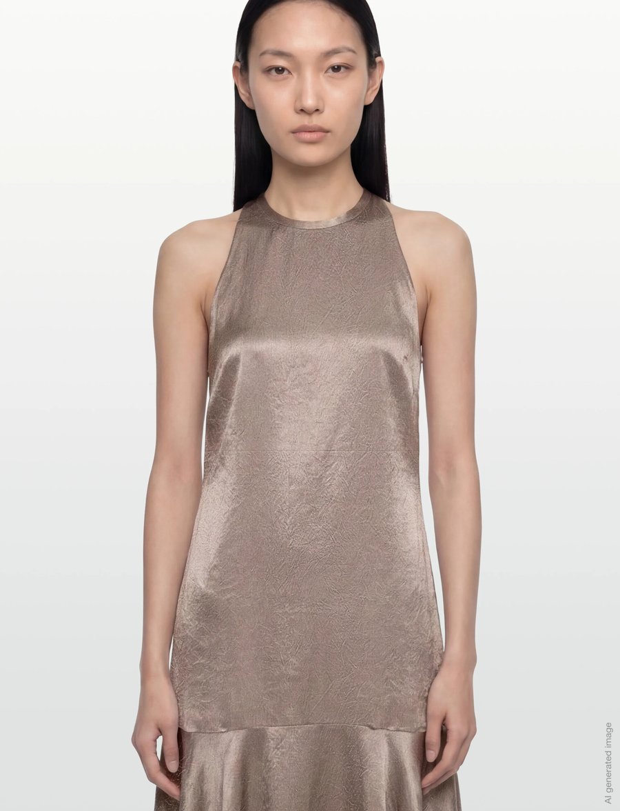 Filippa K - Scarf Hem Dress - abendkleider - dark taupe - 3