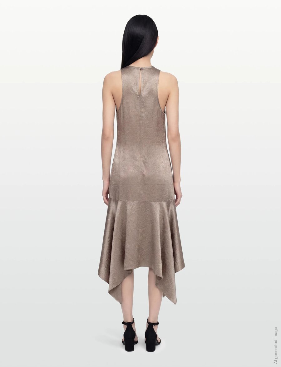 Filippa K - Scarf Hem Dress - abendkleider - dark taupe - 4