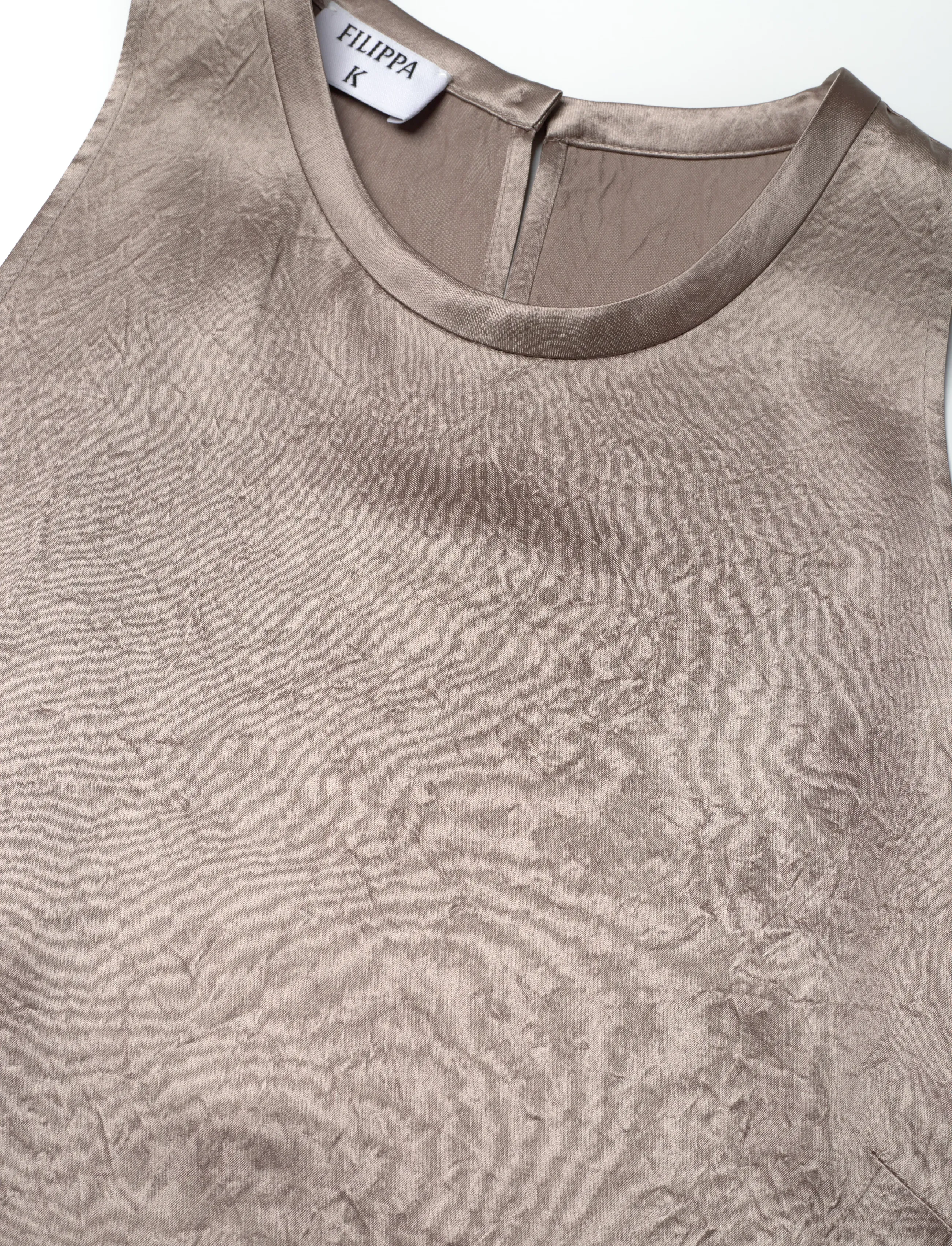 Filippa K - Scarf Hem Dress - aftonklänningar - dark taupe - 5