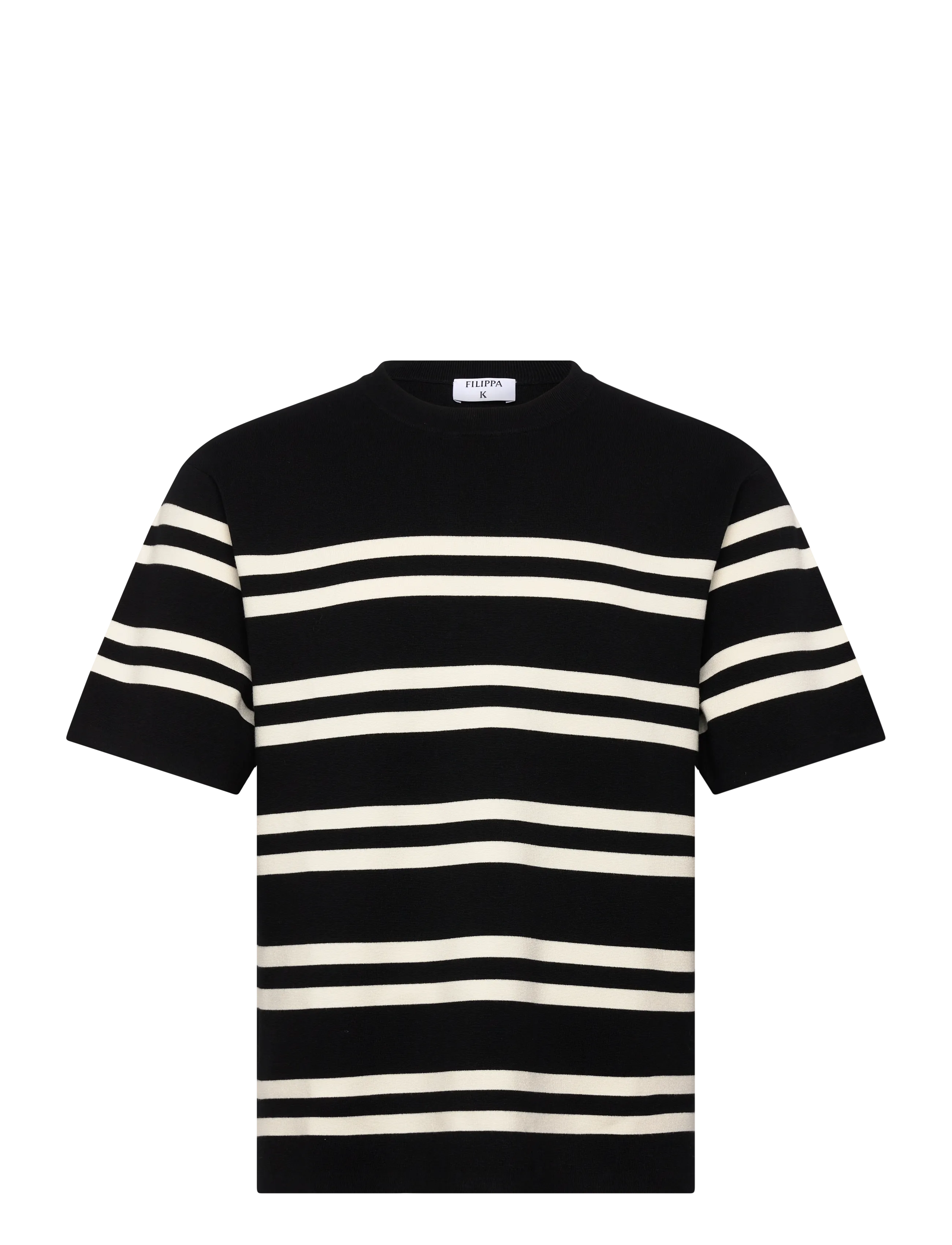 Filippa K Milano Knit T-Shirt - Kleidung - BLACK/WHITE / black