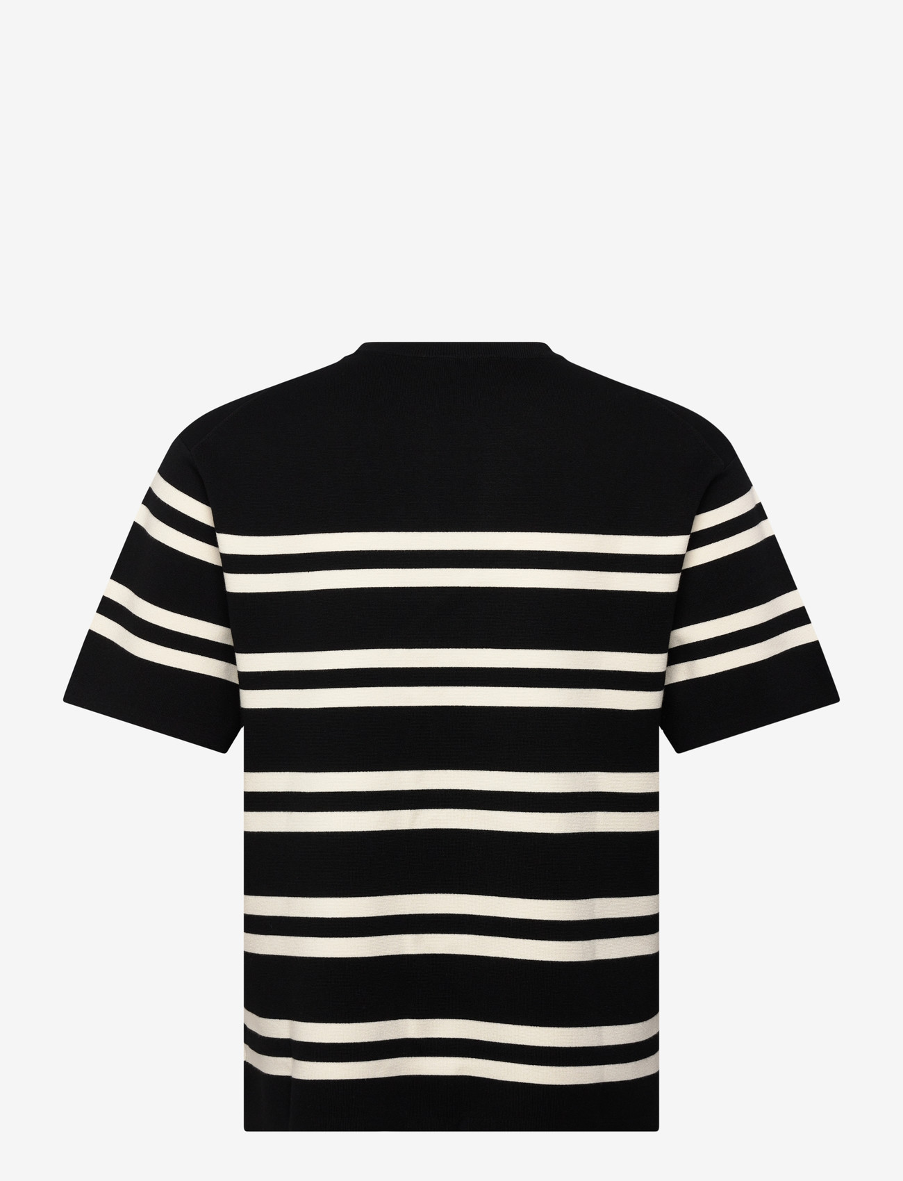 Filippa K - Milano Knit T-Shirt - kortärmade t-shirts - black/white - 1