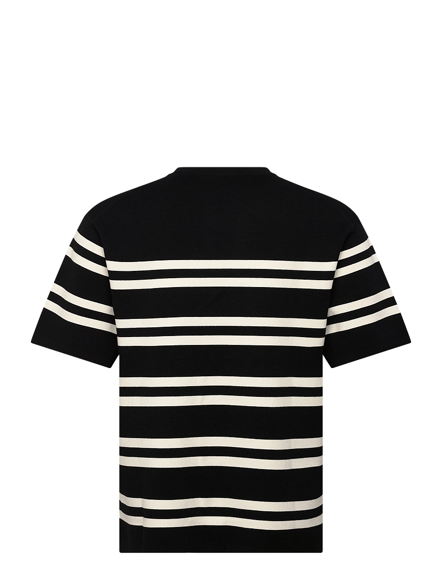 Filippa K - Milano Knit T-Shirt - t-shirts à manches courtes - black/white - 2