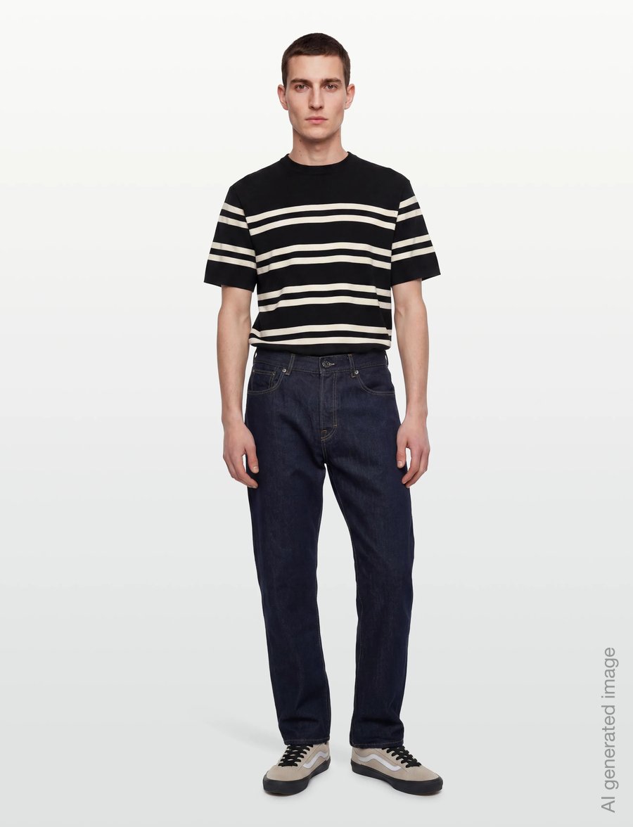Filippa K - Milano Knit T-Shirt - t-shirts à manches courtes - black/white - 0