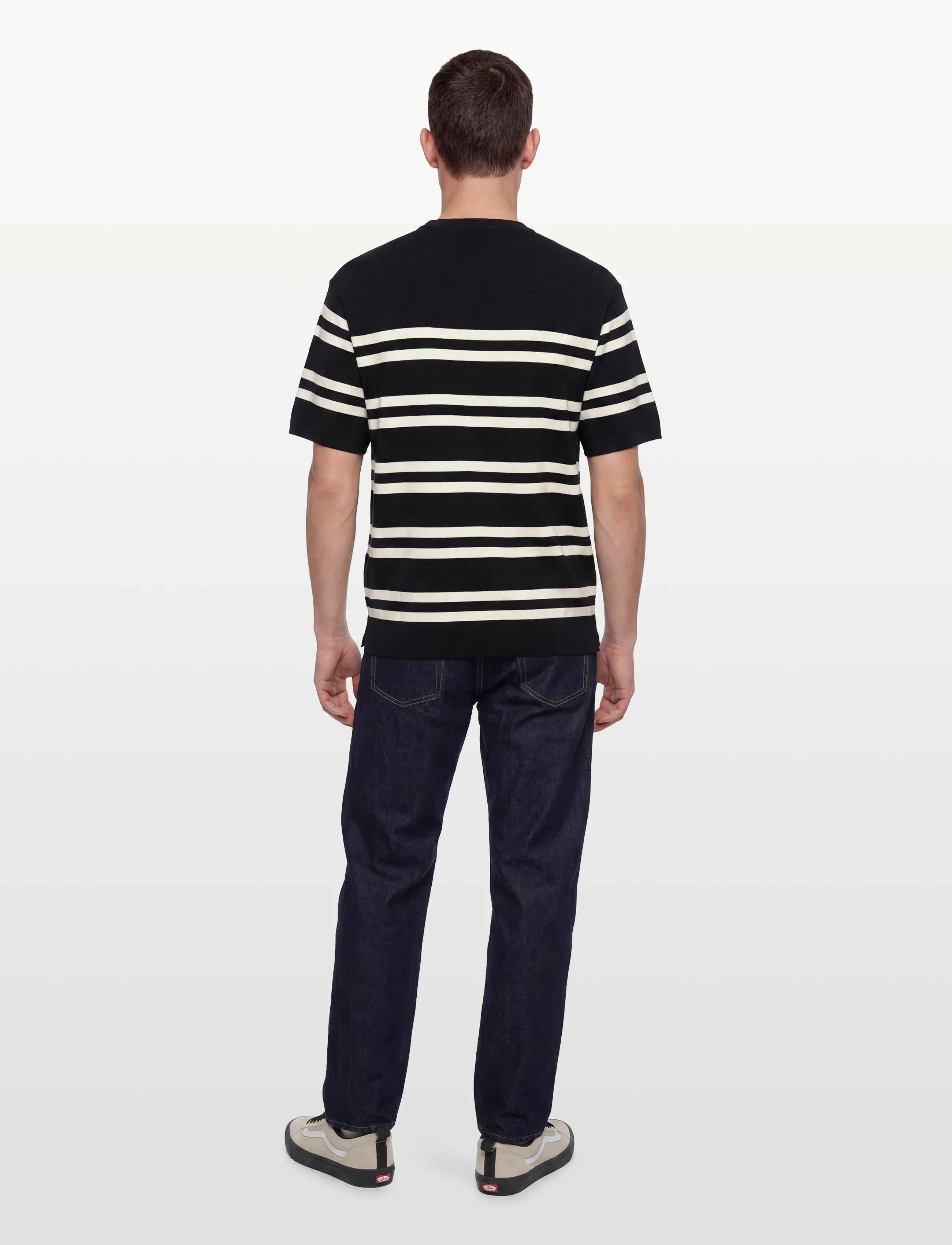 Filippa K - Milano Knit T-Shirt - t-shirts à manches courtes - black/white - 4