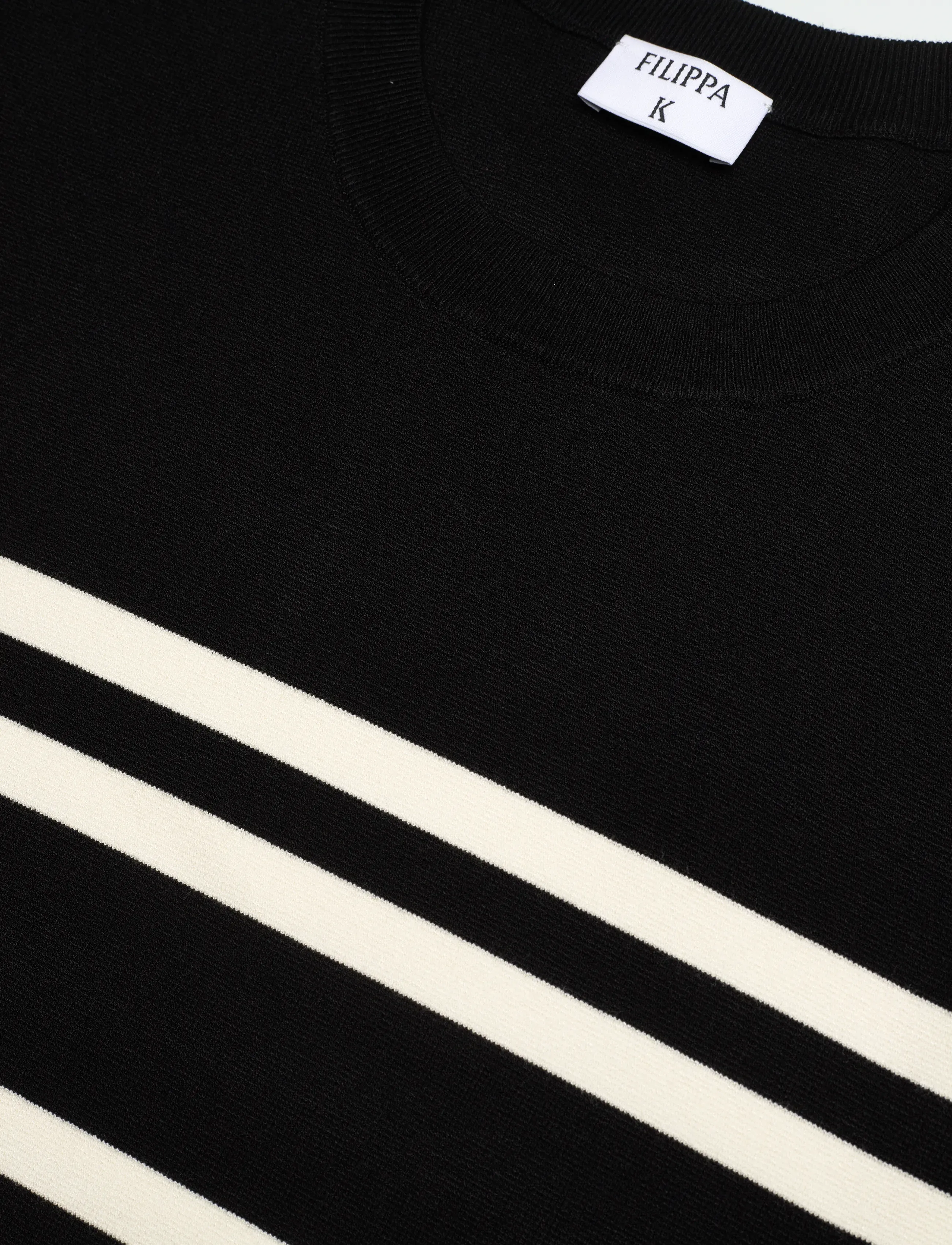 Filippa K - Milano Knit T-Shirt - t-shirts à manches courtes - black/white - 5