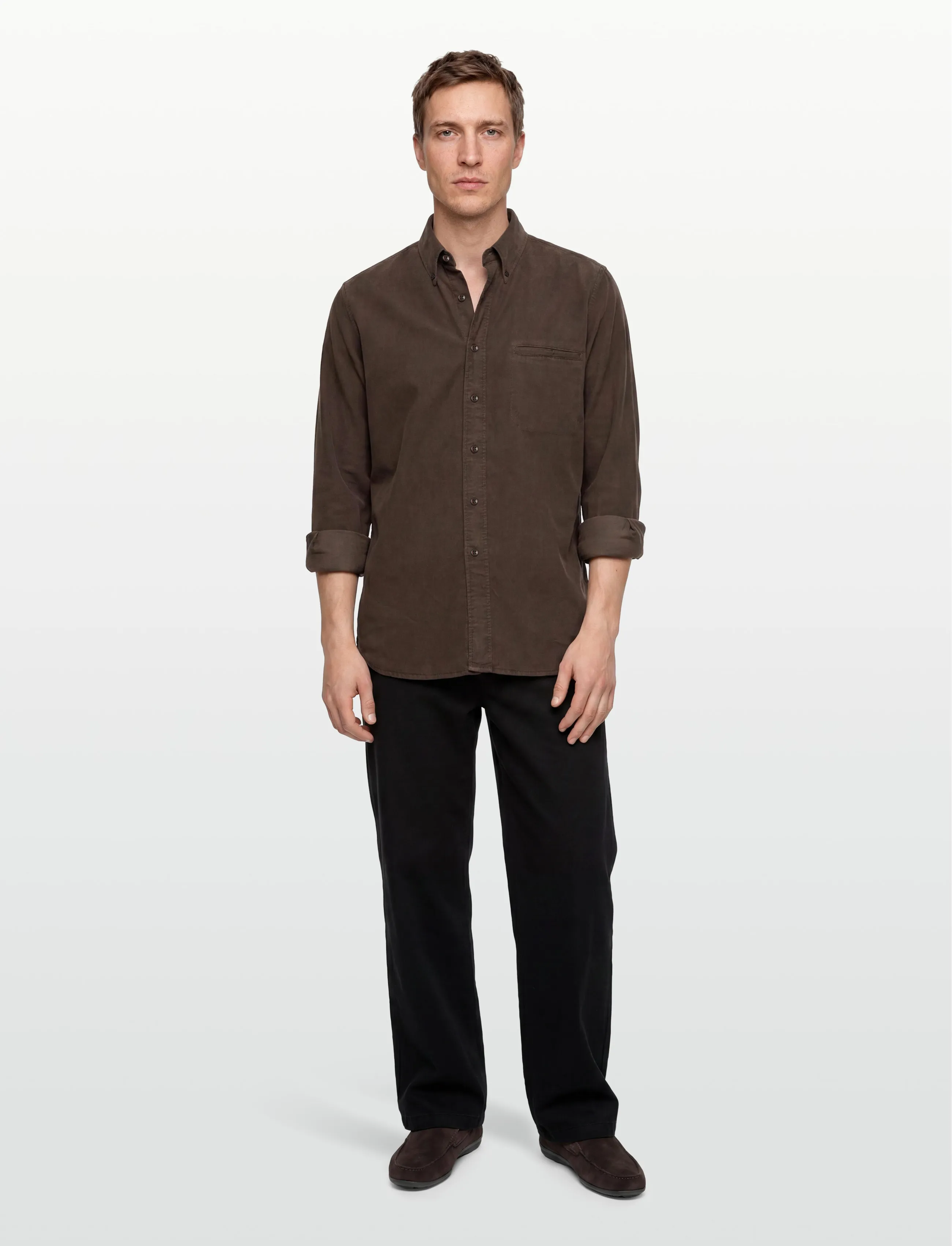 Filippa K Zack Shirt - Casual overhemden - DARK CHOCOLATE / brown