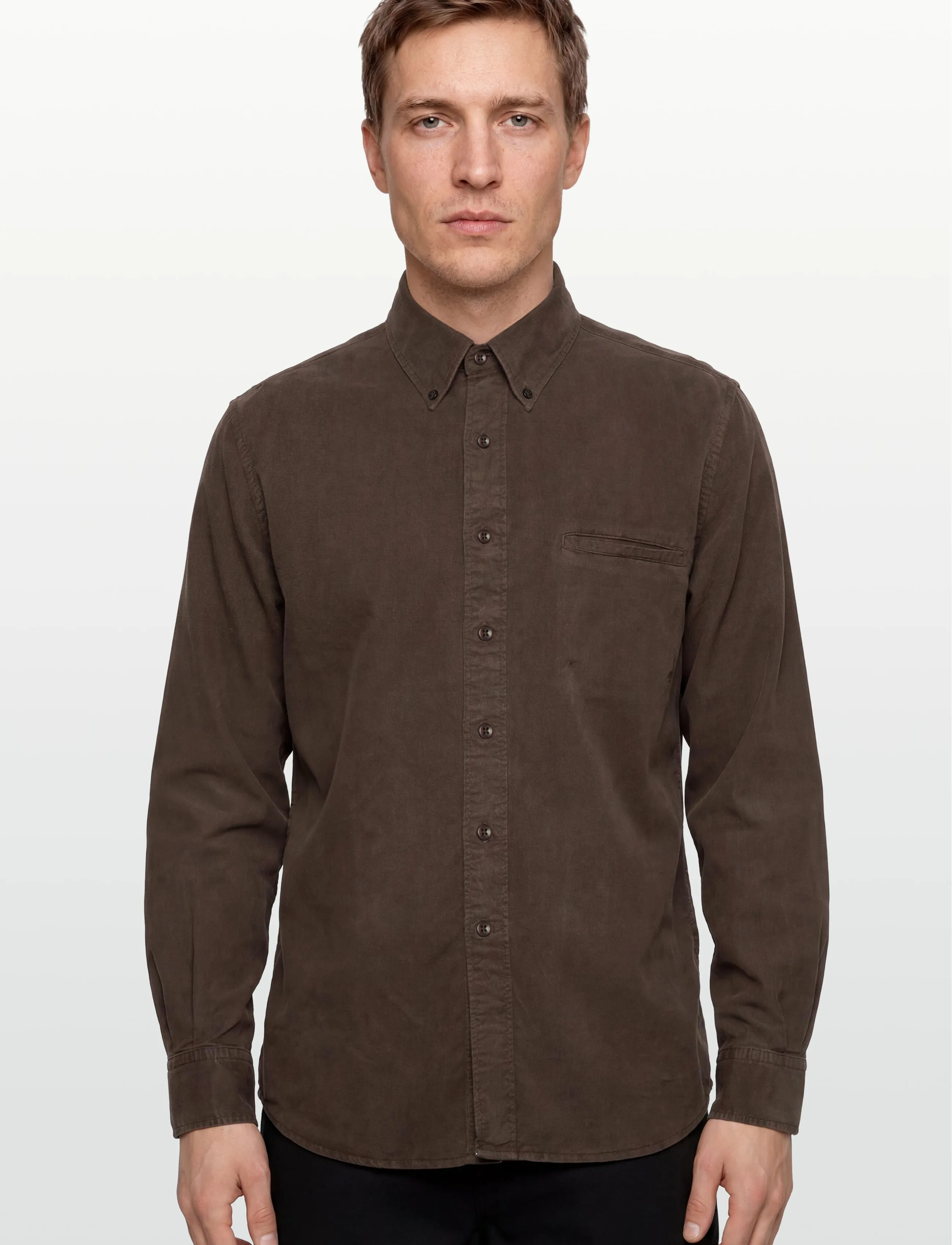 Filippa K - Zack Shirt - basic shirts - dark chocolate - 3