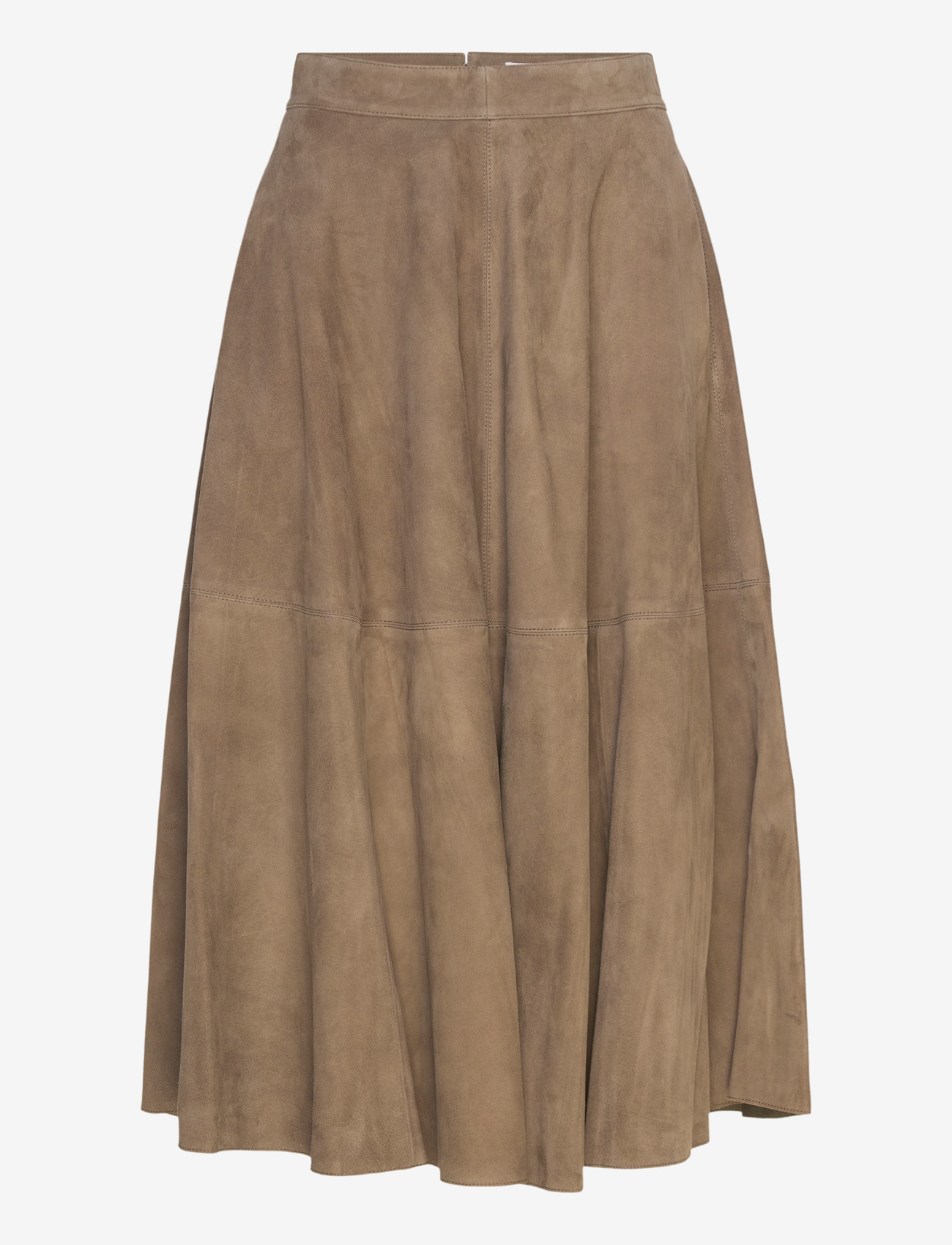 Filippa K - Suede Flared Skirt - midi-röcke - olive green - 0