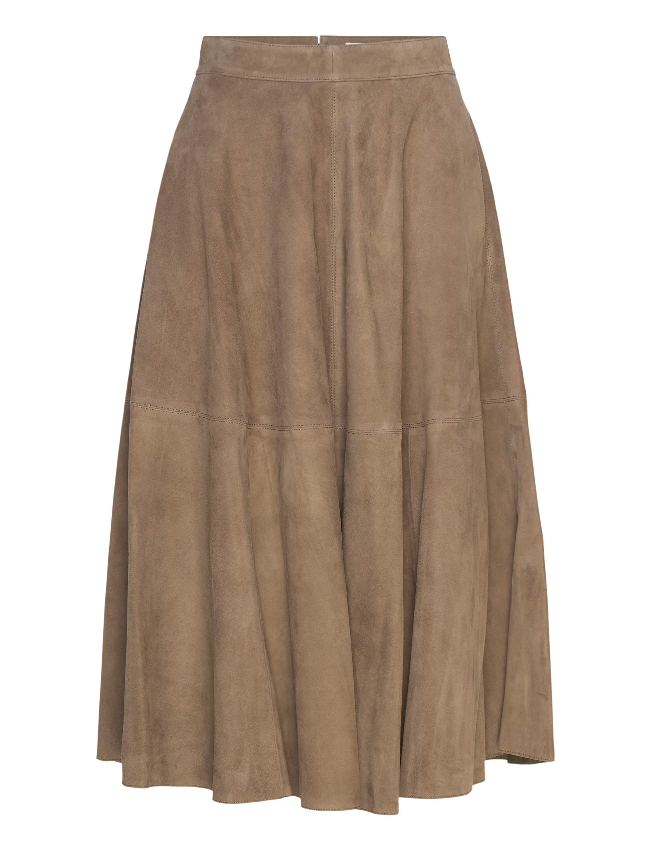 Filippa K Suede Flared Skirt - Midi skirts - OLIVE GREEN / khaki/green