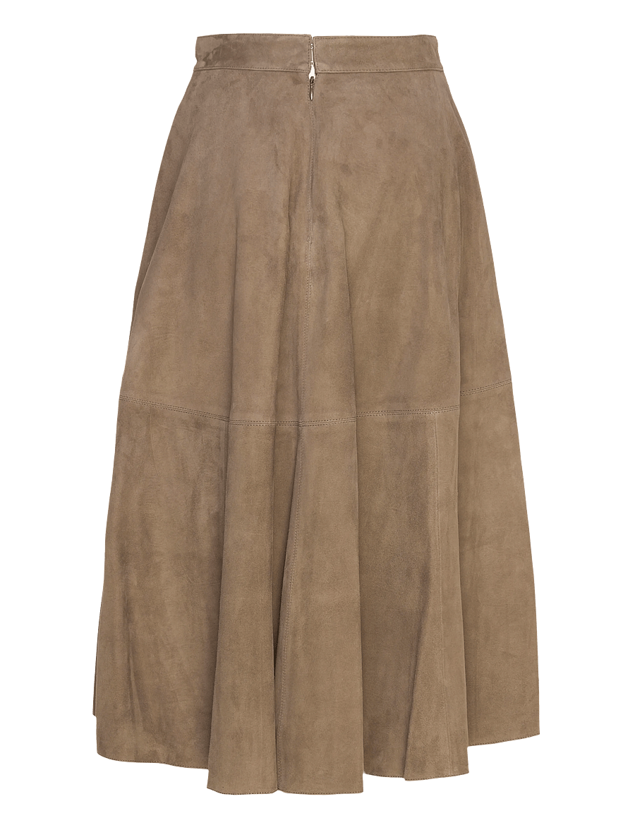 Filippa K - Suede Flared Skirt - midi - olive green - 2
