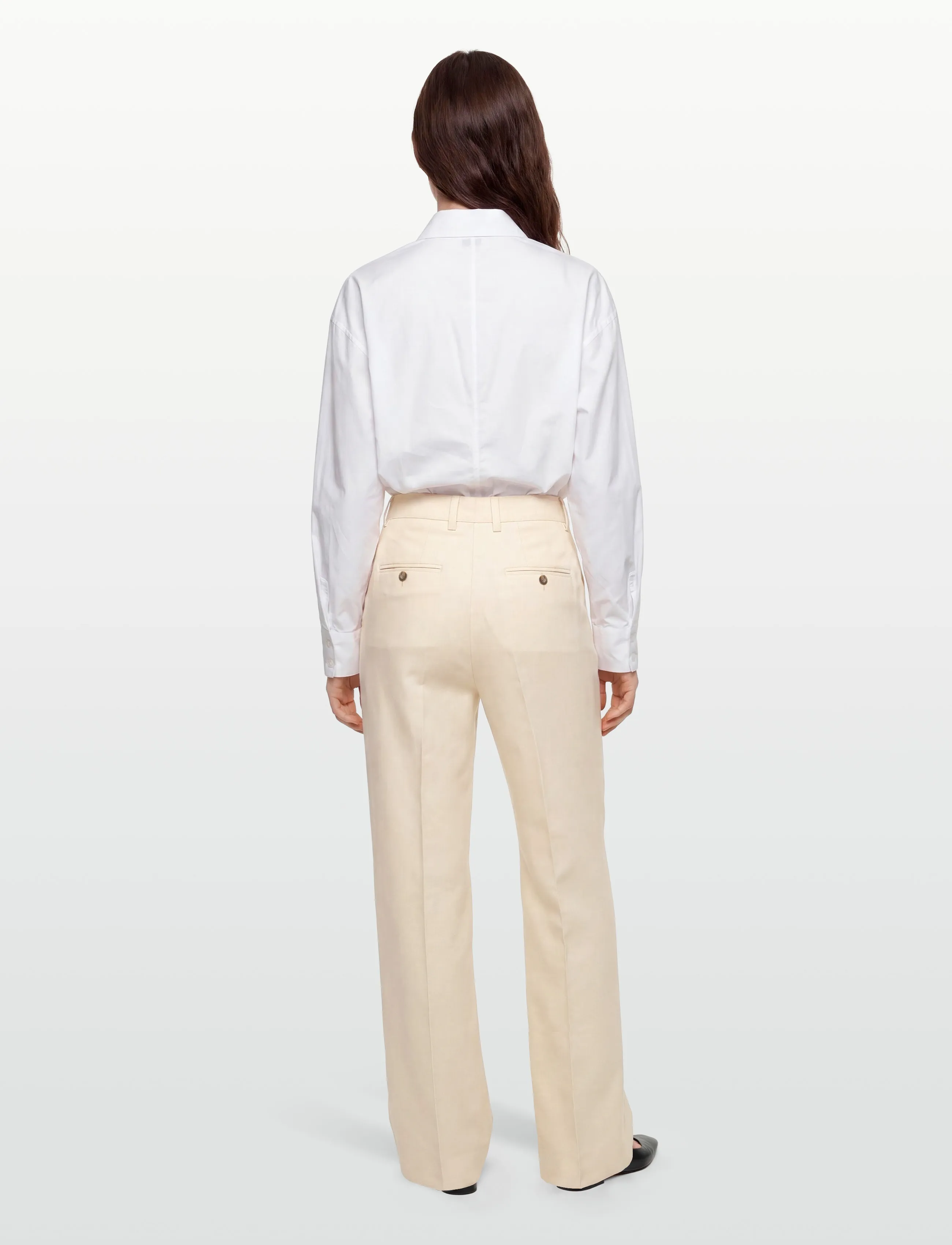 Filippa K - Darcey Linen Trousers - hørbukser - cream white - 4