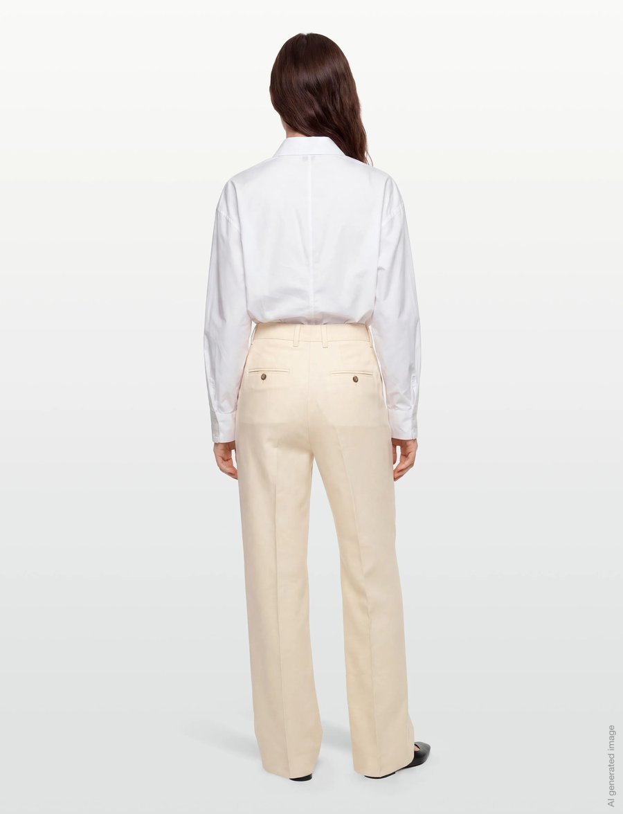 Filippa K - Darcey Linen Trousers - hørbukser - cream white - 4
