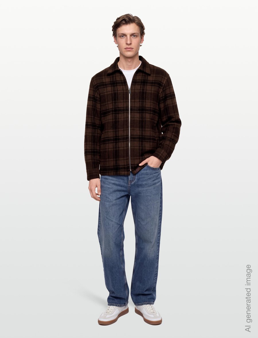 Filippa K - Check Wool Liner Jacket - jacken - brown check - 0
