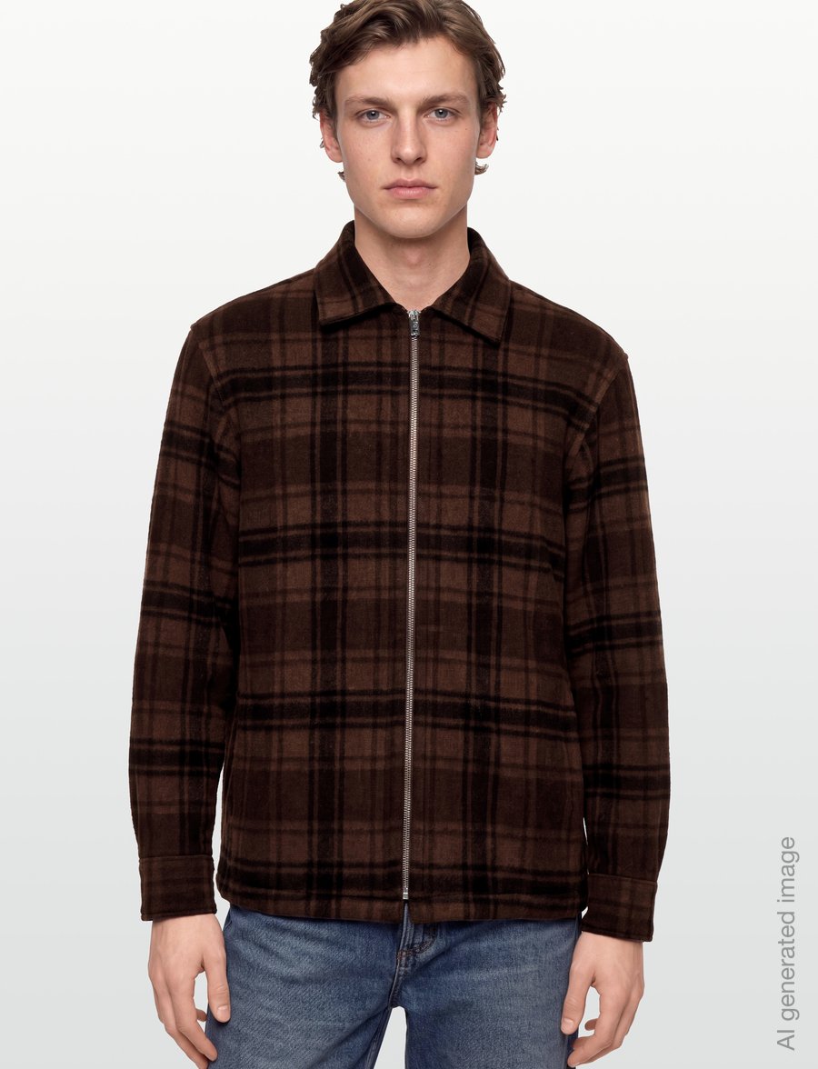 Filippa K - Check Wool Liner Jacket - jacken - brown check - 3