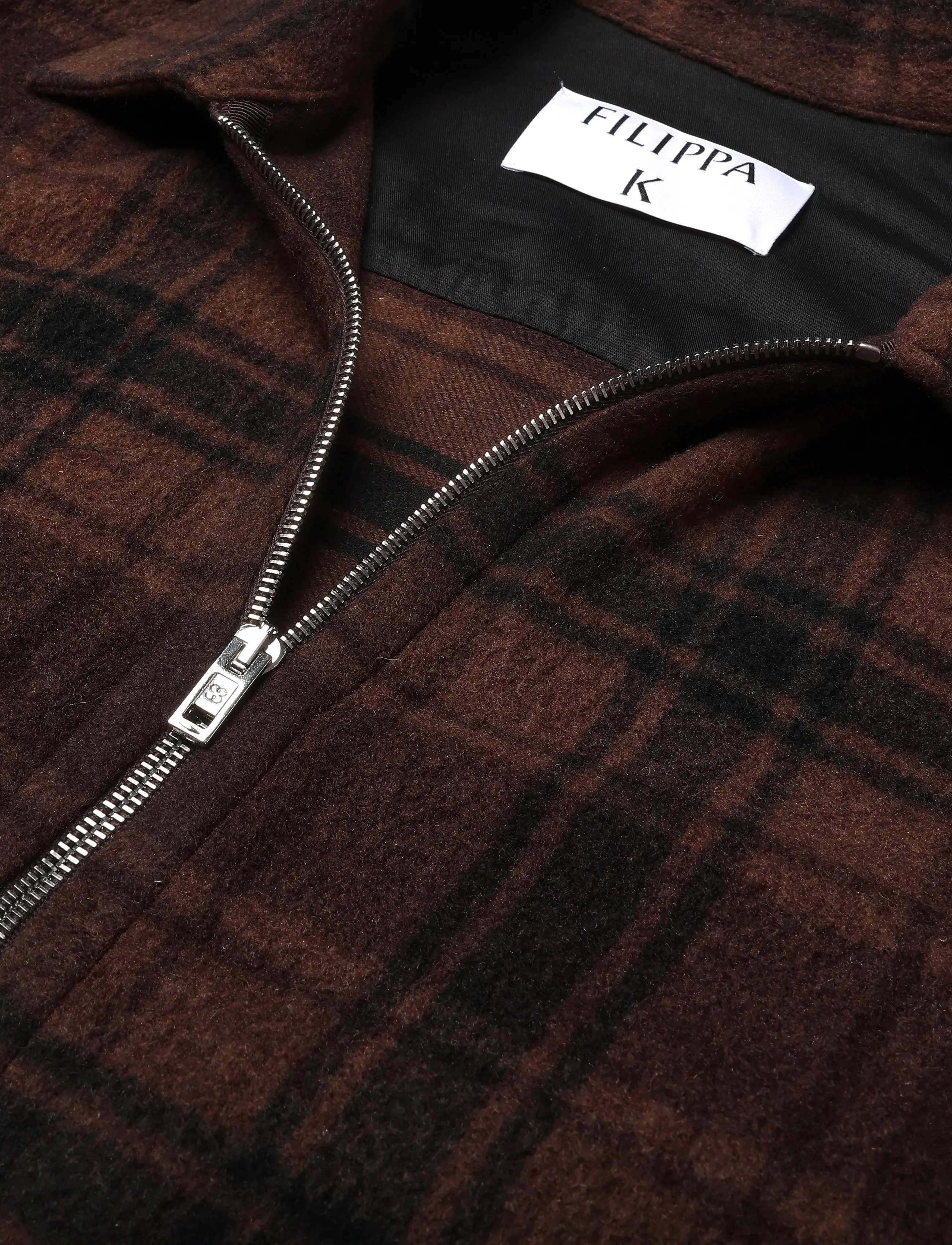 Filippa K - Check Wool Liner Jacket - jakker - brown check - 2