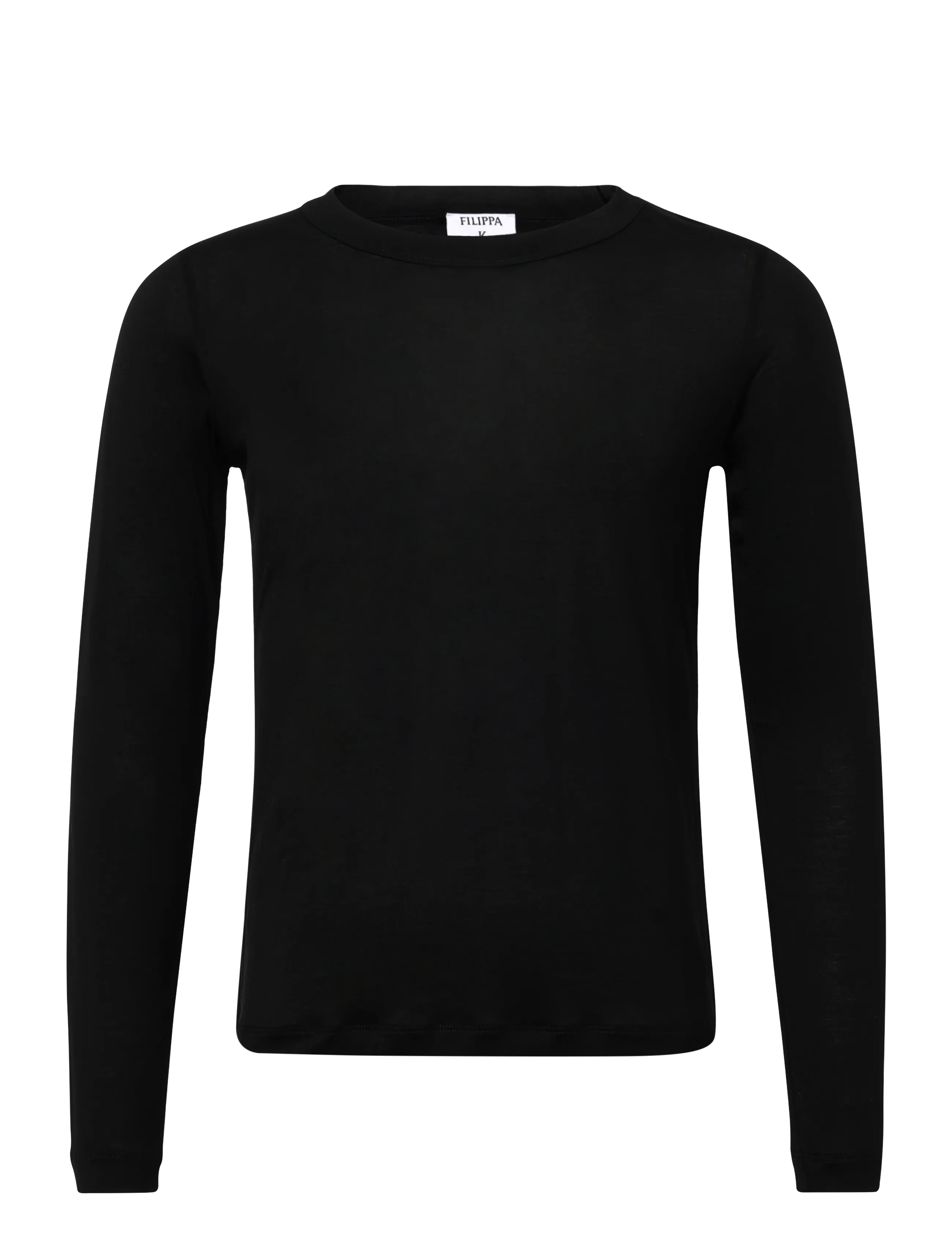 Filippa K Scooped Longsleeve Top - T-särgid ja topid - BLACK / black