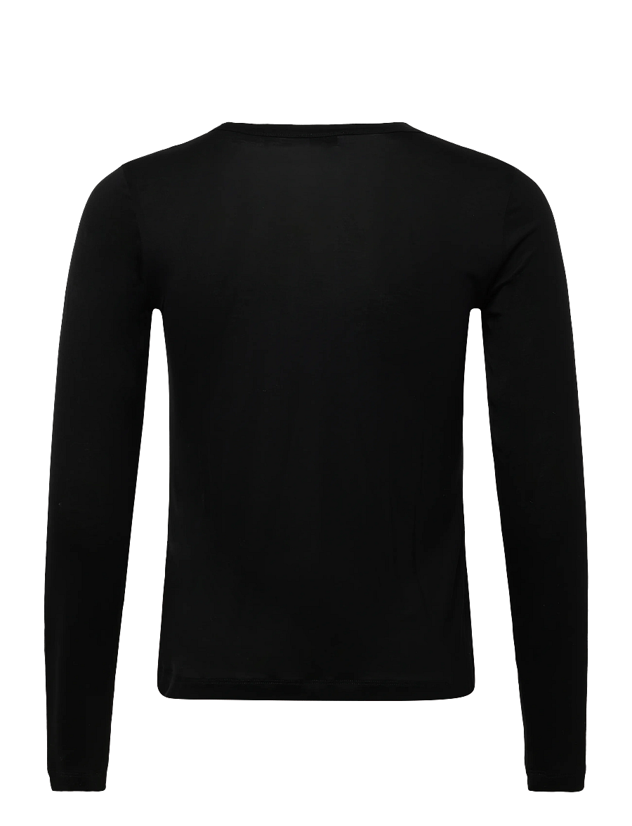 Filippa K - Scooped Longsleeve Top - langærmede toppe - black - 2