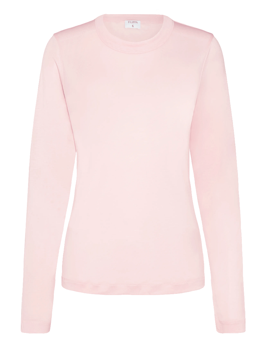 Filippa K - Scooped Longsleeve Top - langärmlige tops - light pink - 1