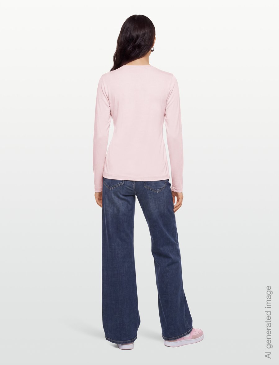 Filippa K - Scooped Longsleeve Top - langärmlige tops - light pink - 4