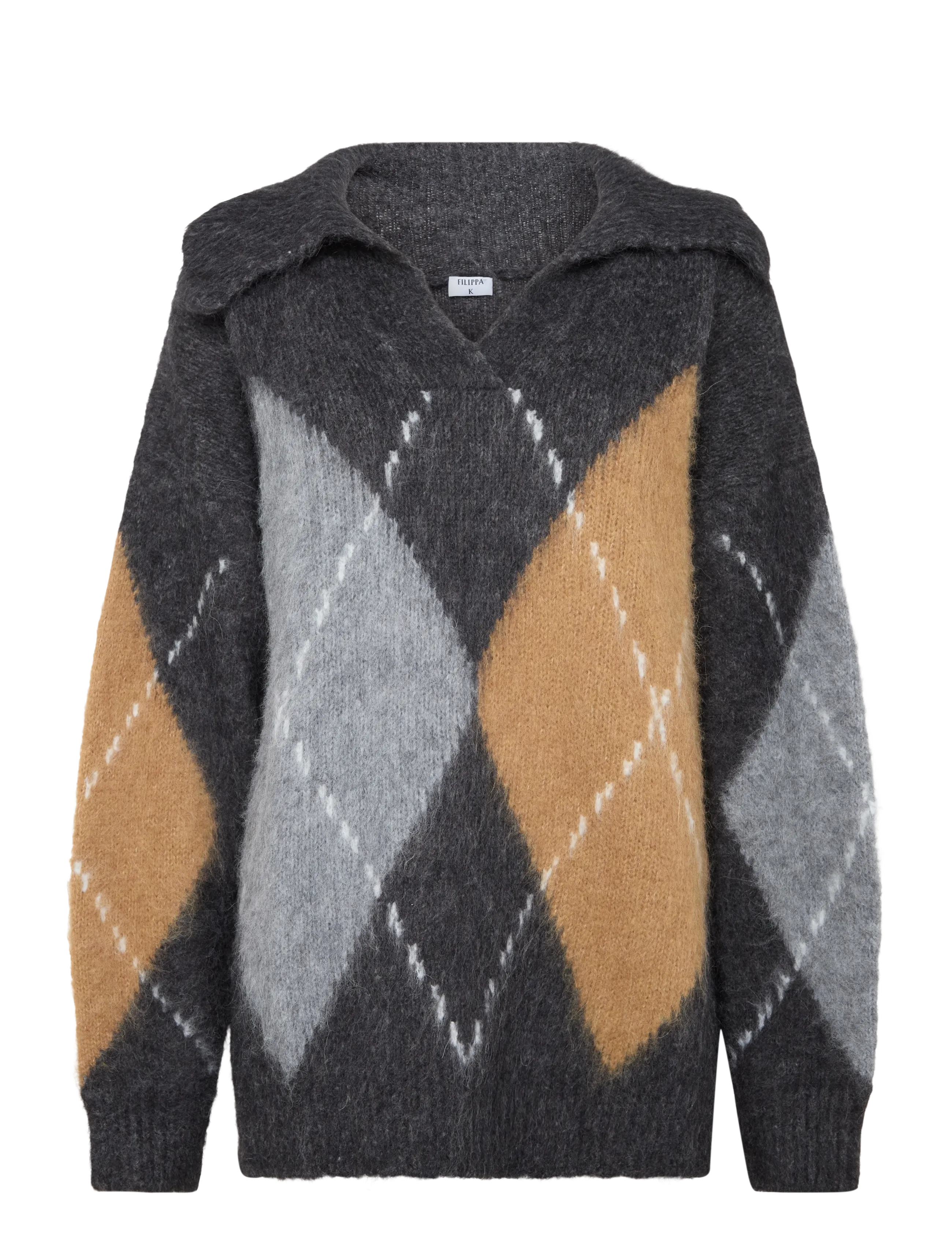 Filippa K Alpaca Check Sweater - Streetstyle - GREY MELANGE / grey