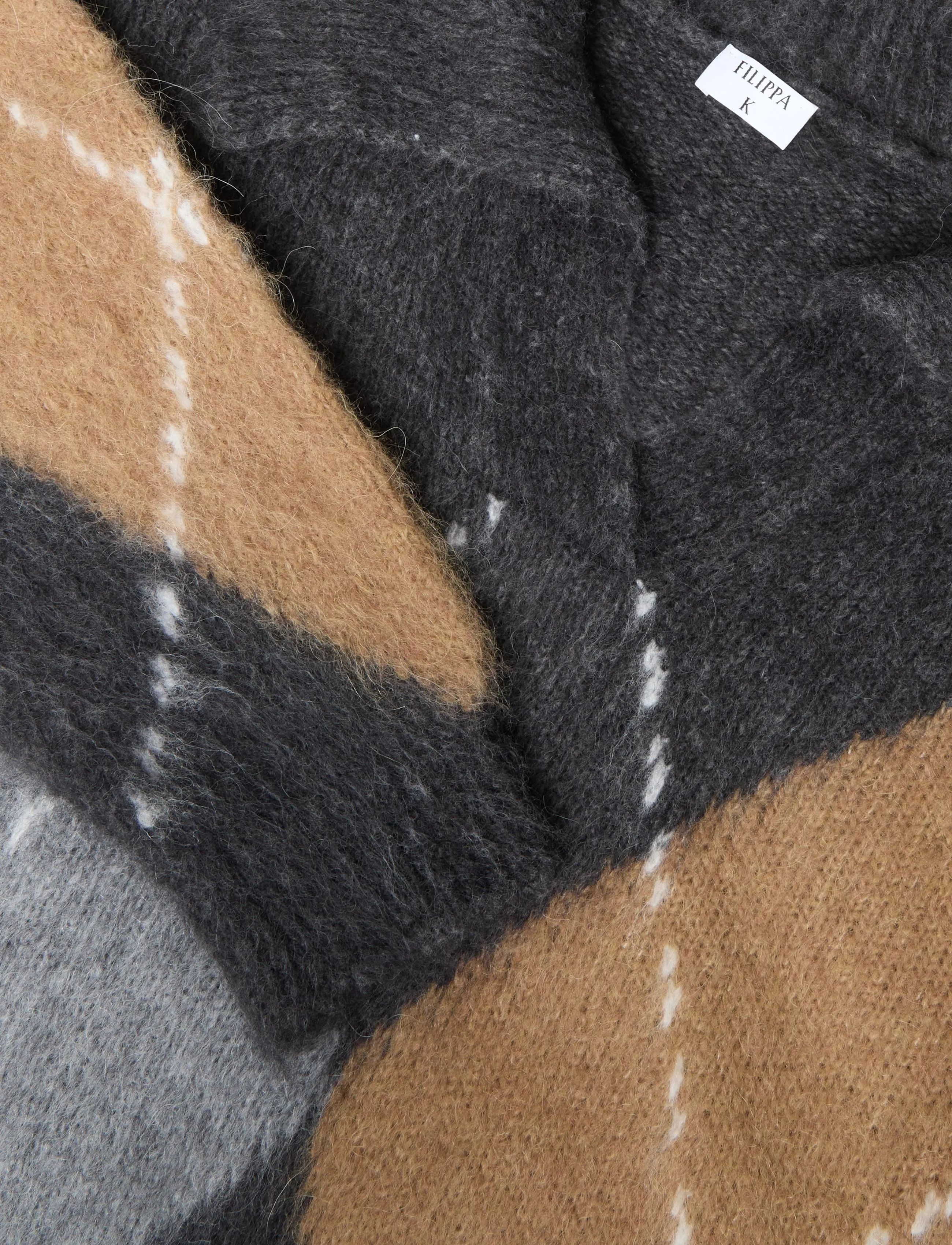 Filippa K - Alpaca Check Sweater - striktrøjer - grey melange - 2