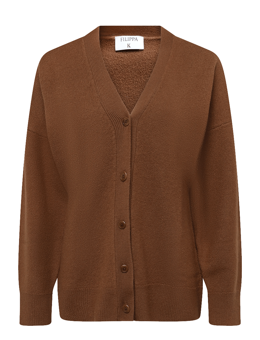 Filippa K - Hourglass Felted Cardigan - cardigans - mid brown - 0