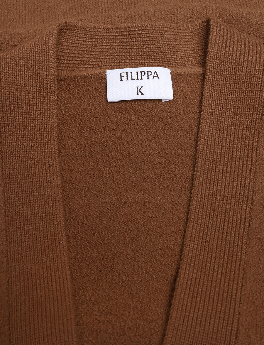 Filippa K - Hourglass Felted Cardigan - cardigans - mid brown - 2