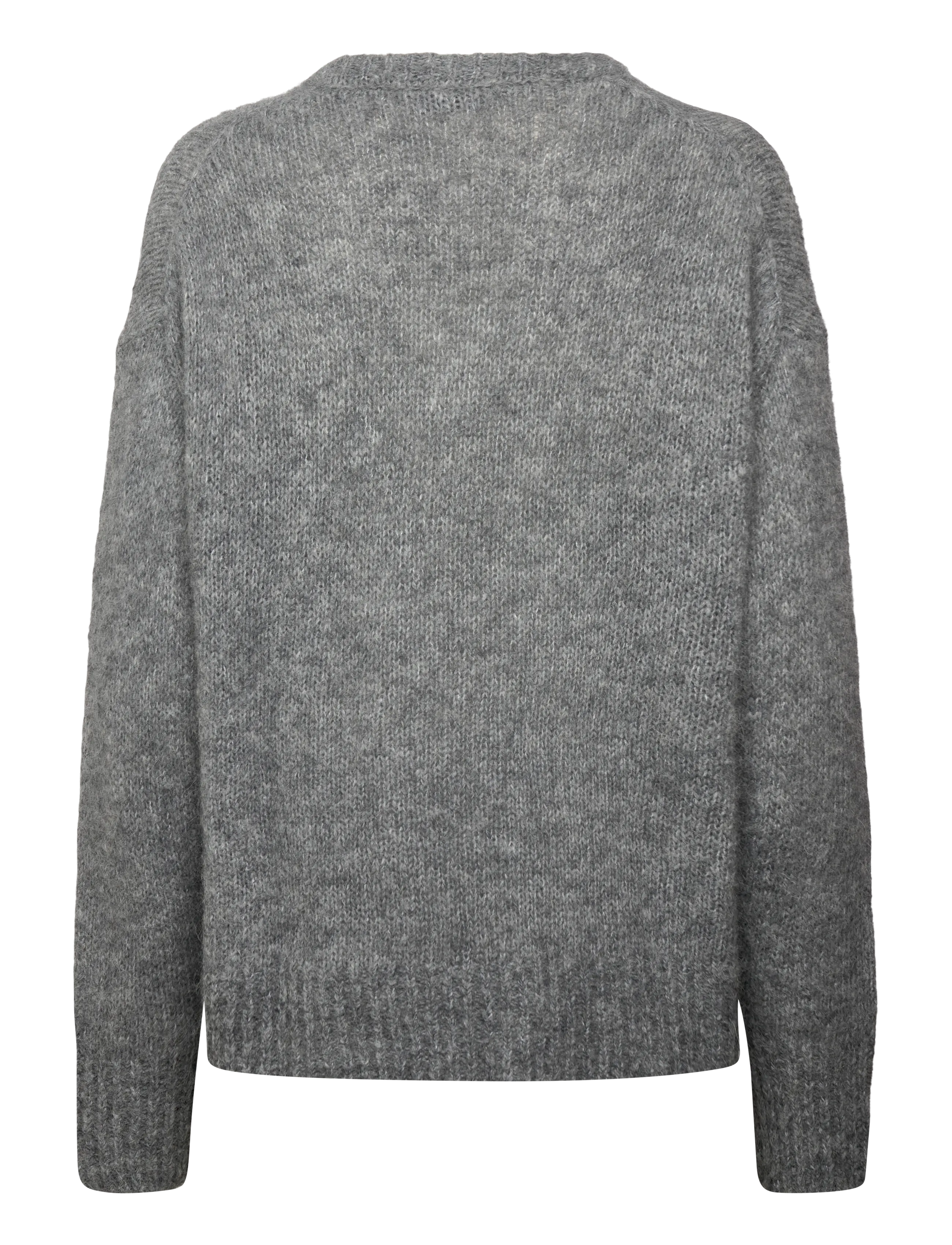 Filippa K - Hairy Alpaca V-Neck Sweater - grey melange - 1