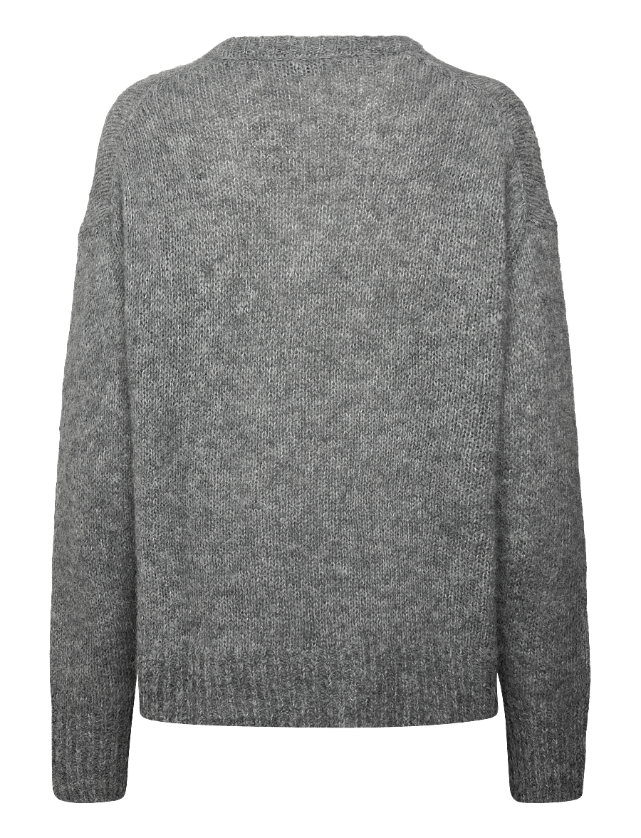 Filippa K - Hairy Alpaca V-Neck Sweater - grey melange - 1