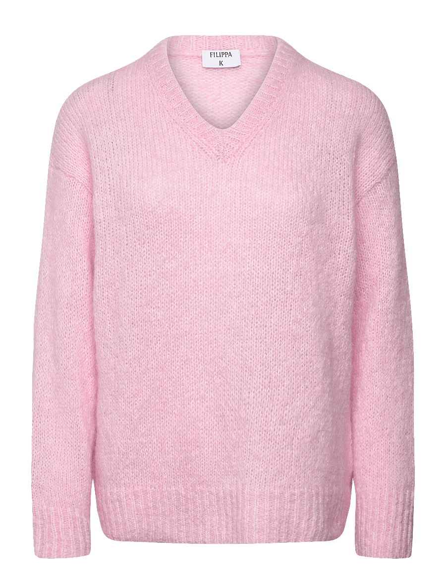 Filippa K - Hairy Alpaca V-Neck Sweater - pullover - light pink - 0