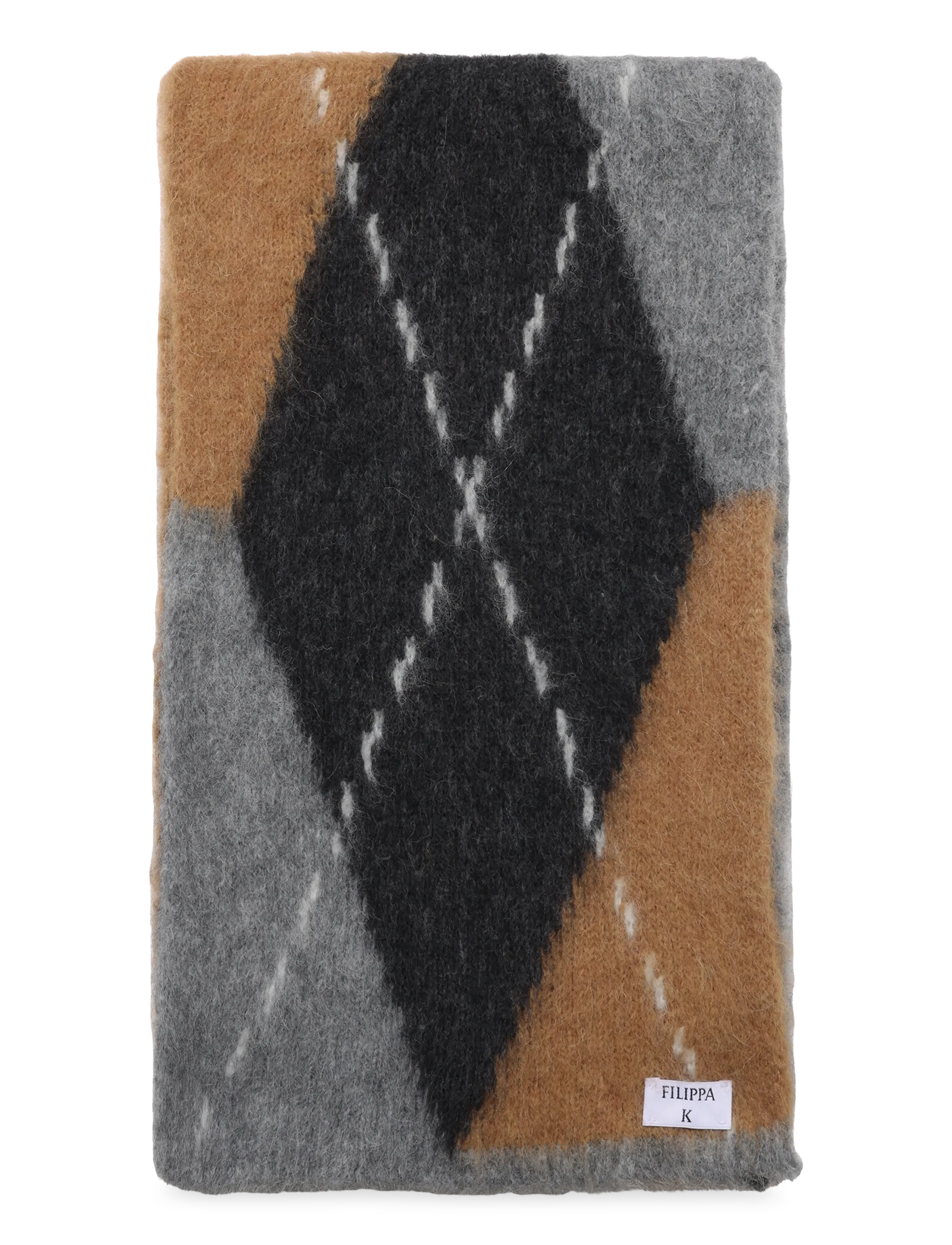 Filippa K - Alpaca Check Scarf - talvesallid - grey melange - 1