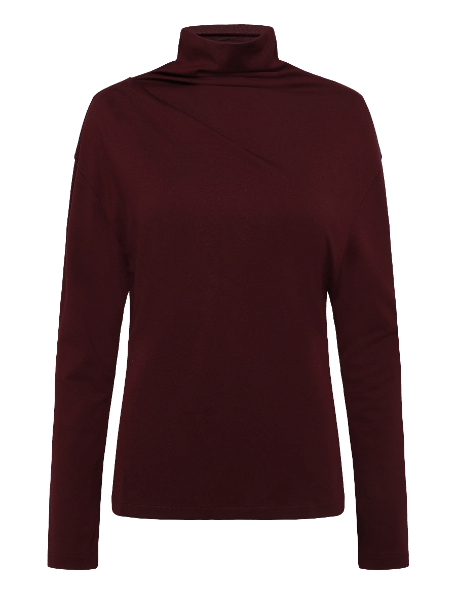 Filippa K - Twisted Neck Top - rullekraver - dark burgundy - 0