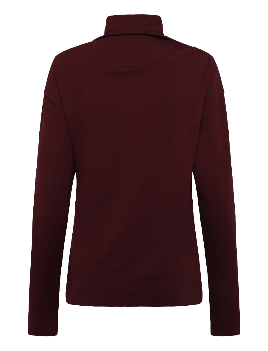 Filippa K - Twisted Neck Top - rullekraver - dark burgundy - 1