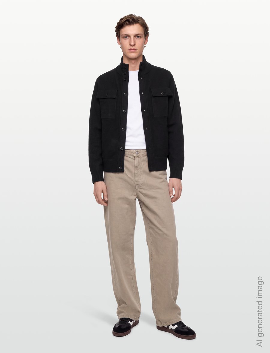 Filippa K - Felted Knit Overshirt - Überhemden - black - 0