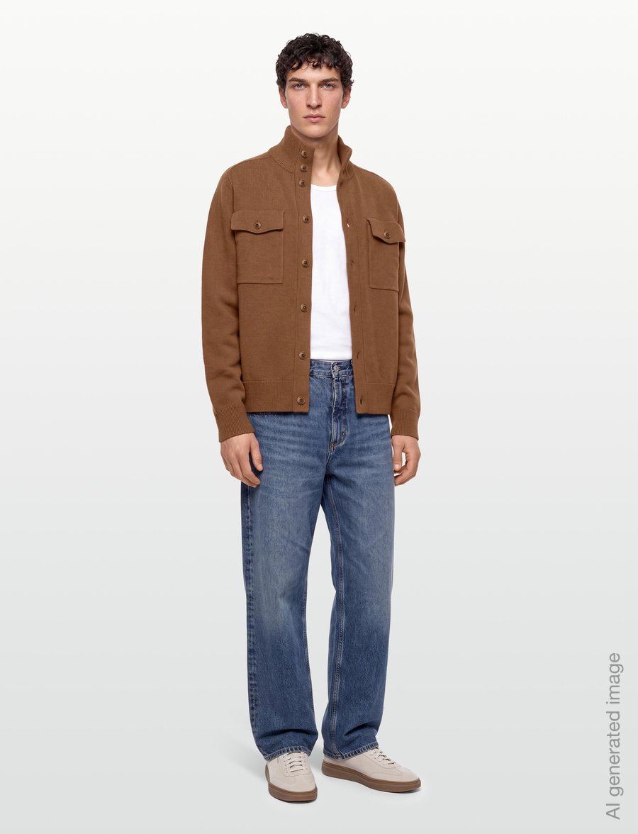Filippa K - Felted Knit Overshirt - Überhemden - mid brown - 0