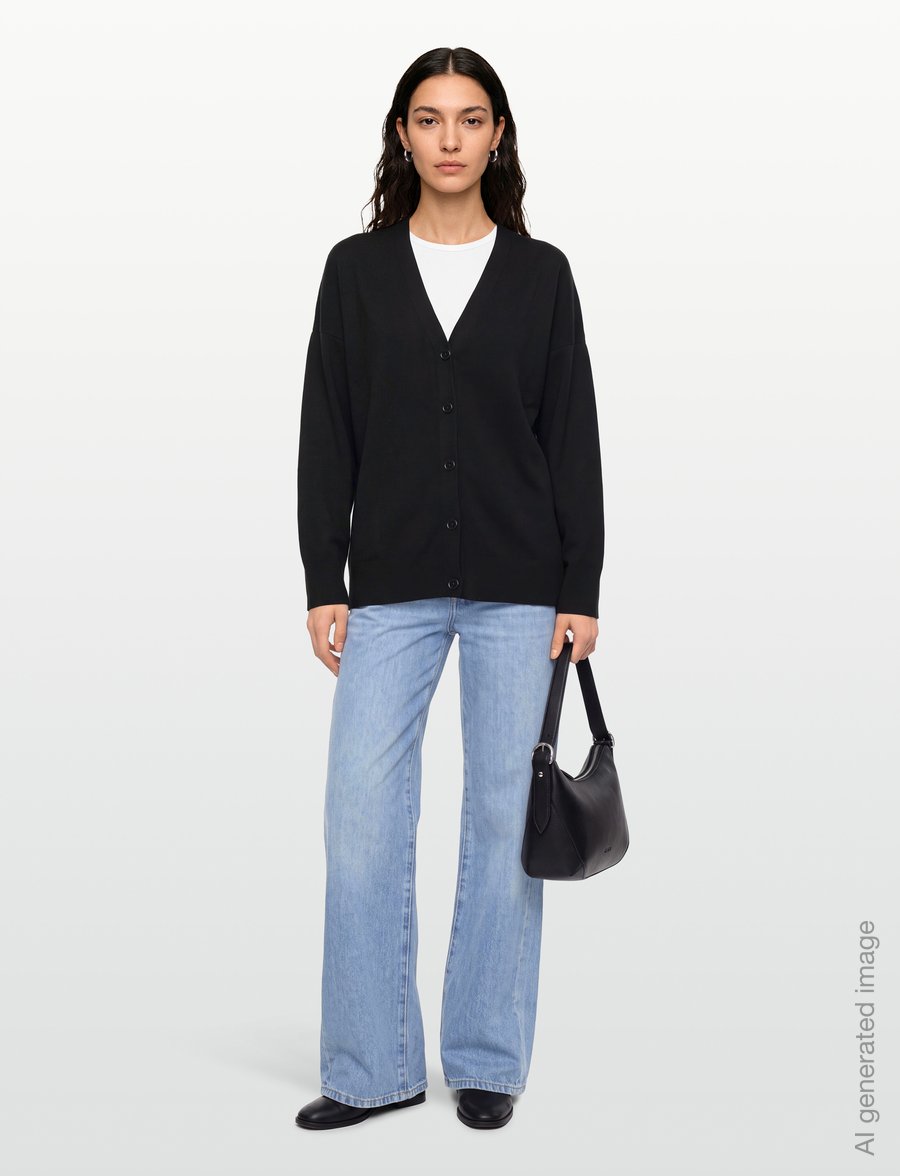 Filippa K - Hourglass Cardigan - strickjacken - black - 0