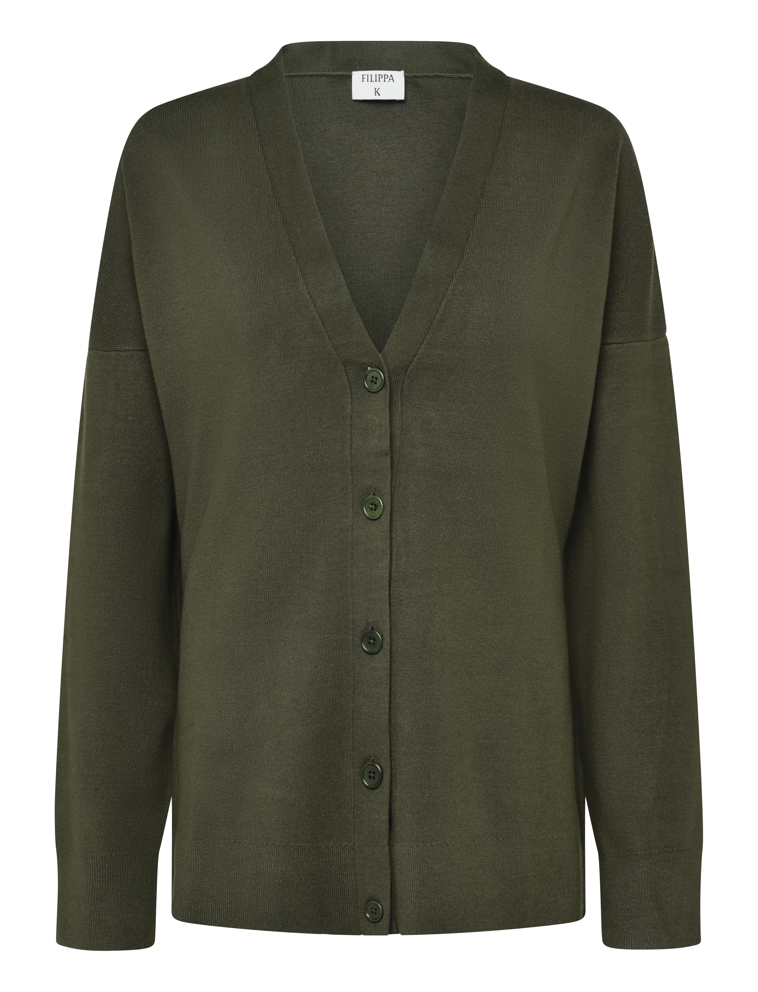 Filippa K Hourglass Cardigan - Riided - DARK MOSS GREEN / green