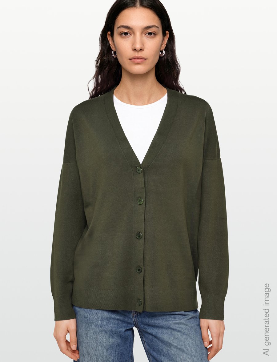 Filippa K - Hourglass Cardigan - strickjacken - dark moss green - 3