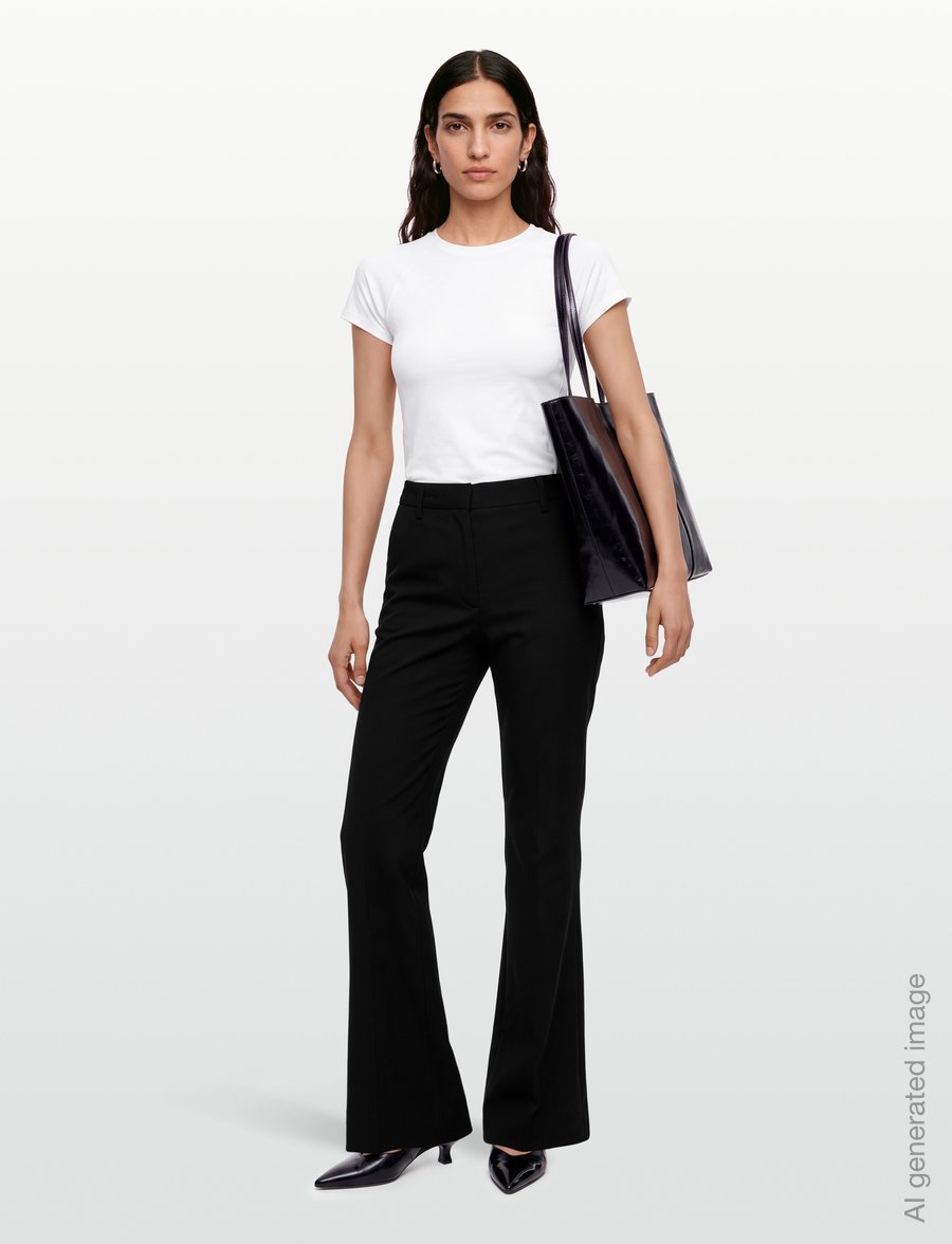 Filippa K - Slim Bootcut Trousers - Útvíðar buxur - black - 0