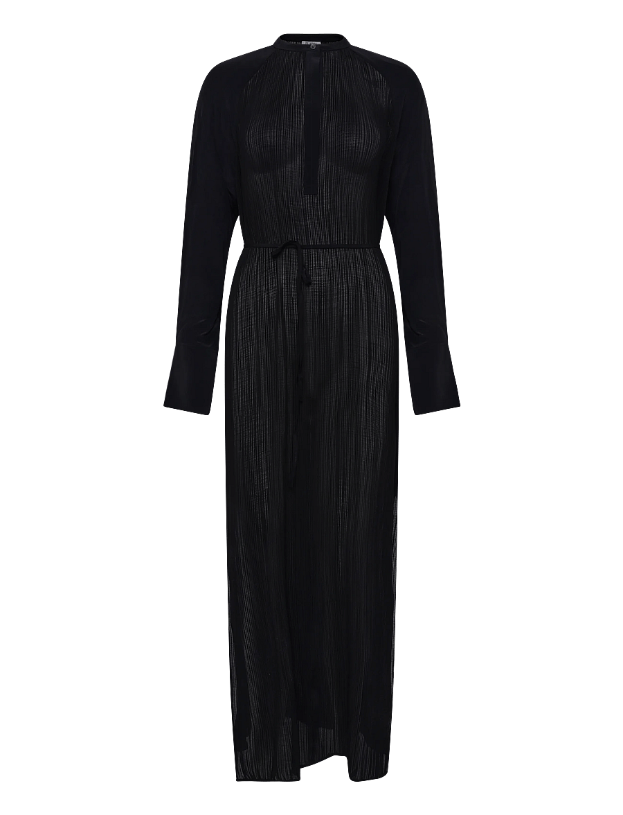 Filippa K - Plissé Raglan Dress - maxi kjoler - black - 0