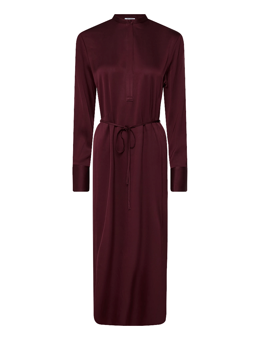 Filippa K - Half Placket Dress - hemdkleider - dark burgundy - 0